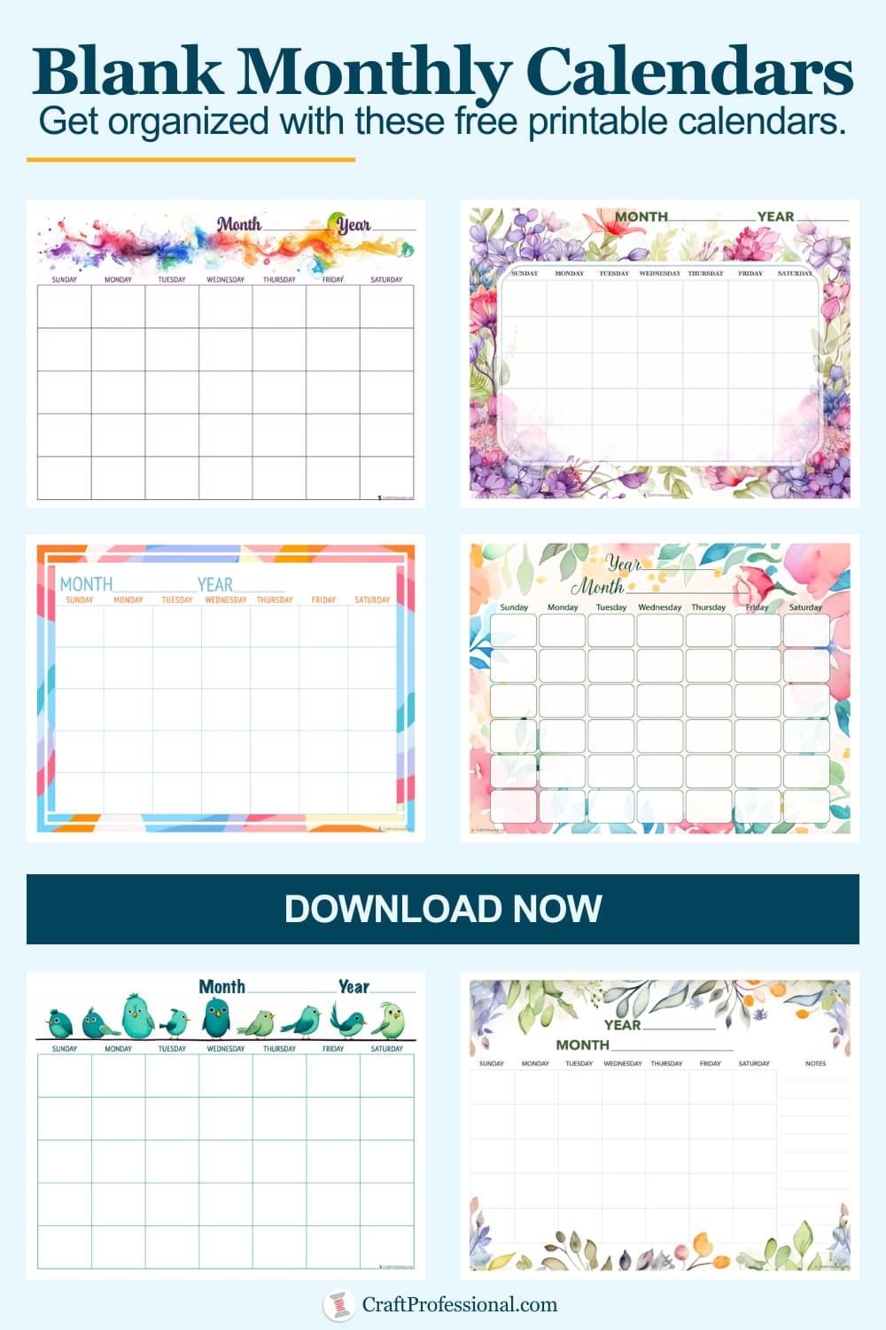 Free Printable Calendar With Design