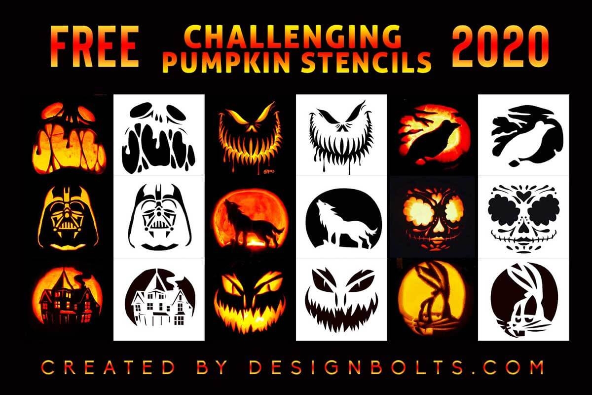 Printable Scary Pumpkin Designs