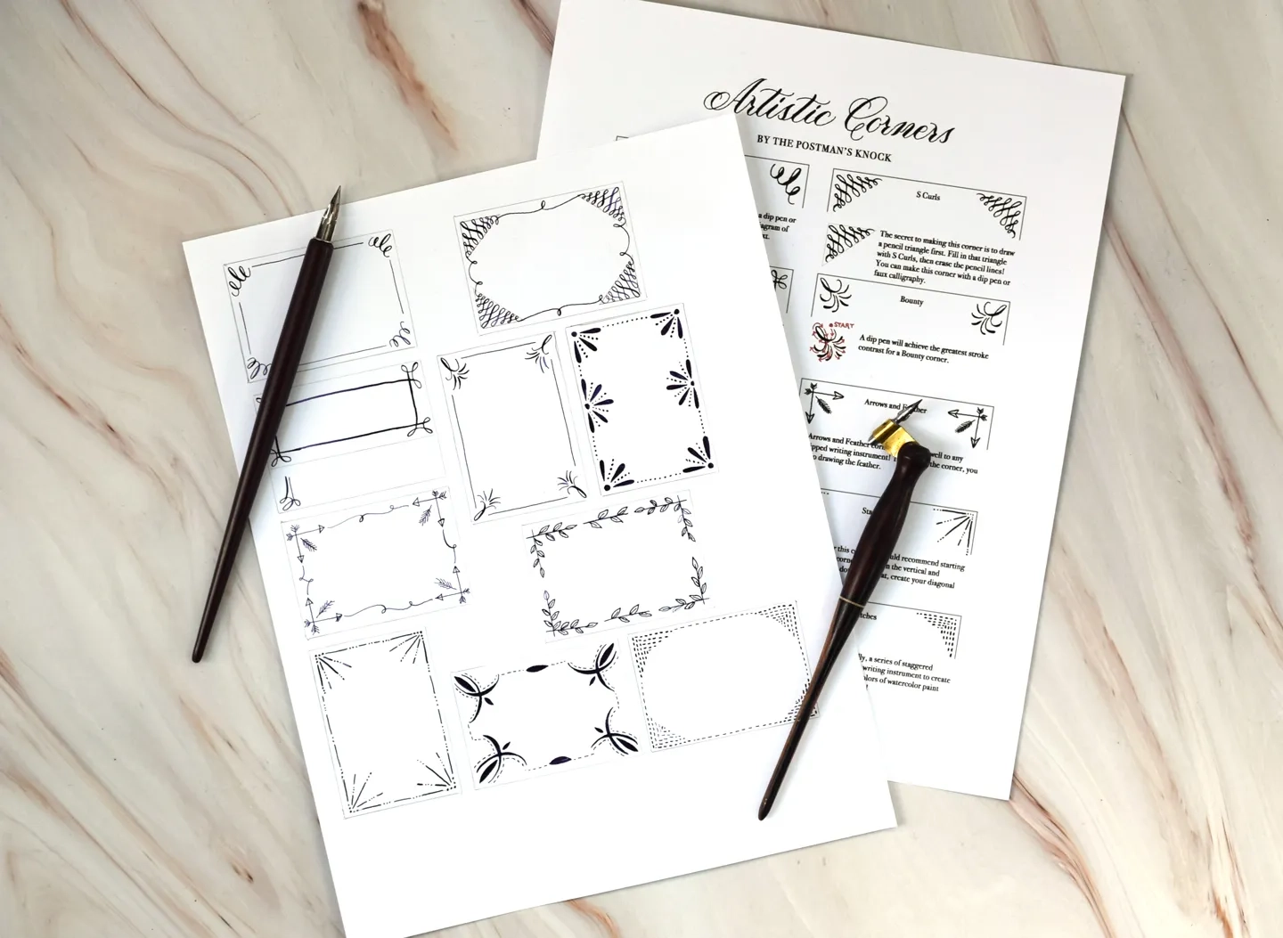 10 Easy Corner And Border Designs Includes Free Printable Video 