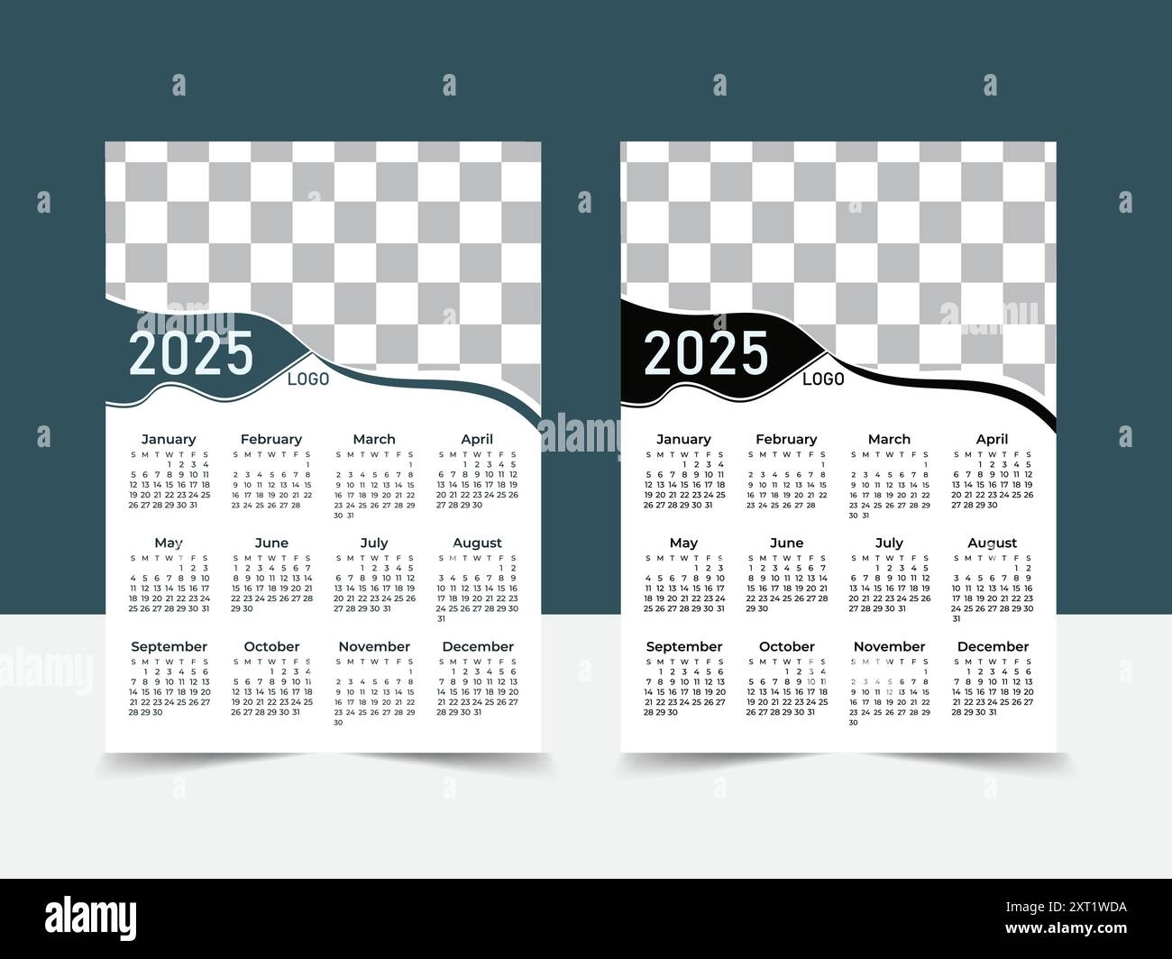 2025 Year Wall Calendar Design With Monthly Event Printable 