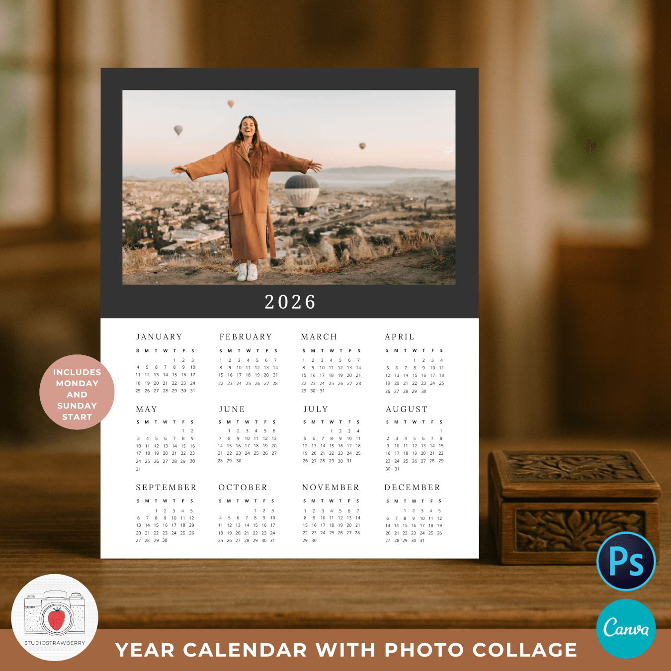 Printable 2026 Calendar Clean Design
