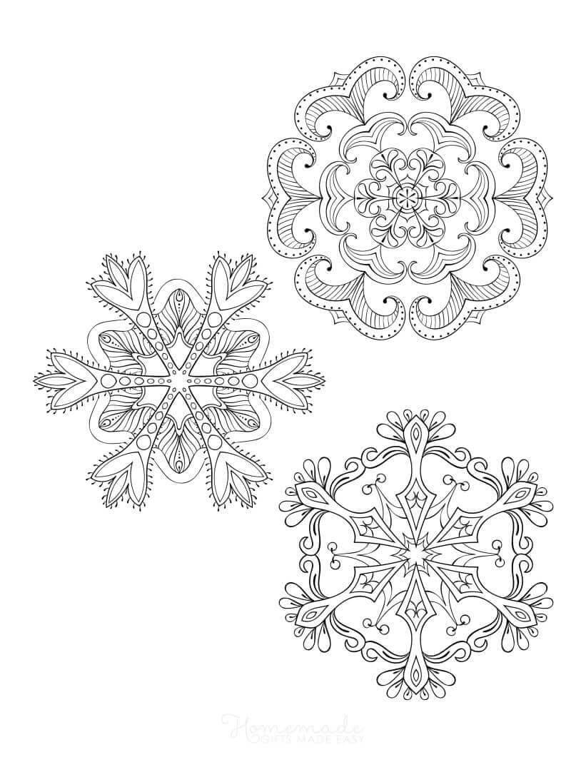 Hard Snowflake Design Coloring Printables