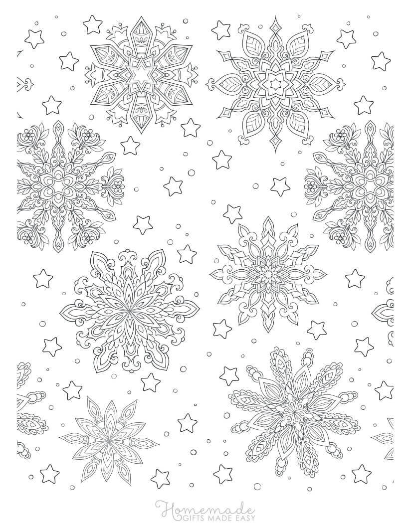 35 Printable Snowflake Coloring Pages Happier Human