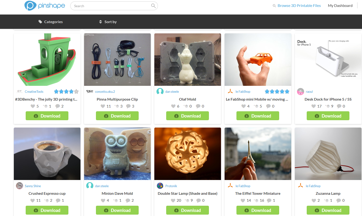 Free 3D Printable Files and Designs Pin Shape