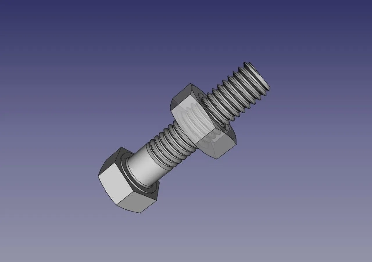3D Printable M5 Hex Screw And Nut By MRiscoC Download Free STL 