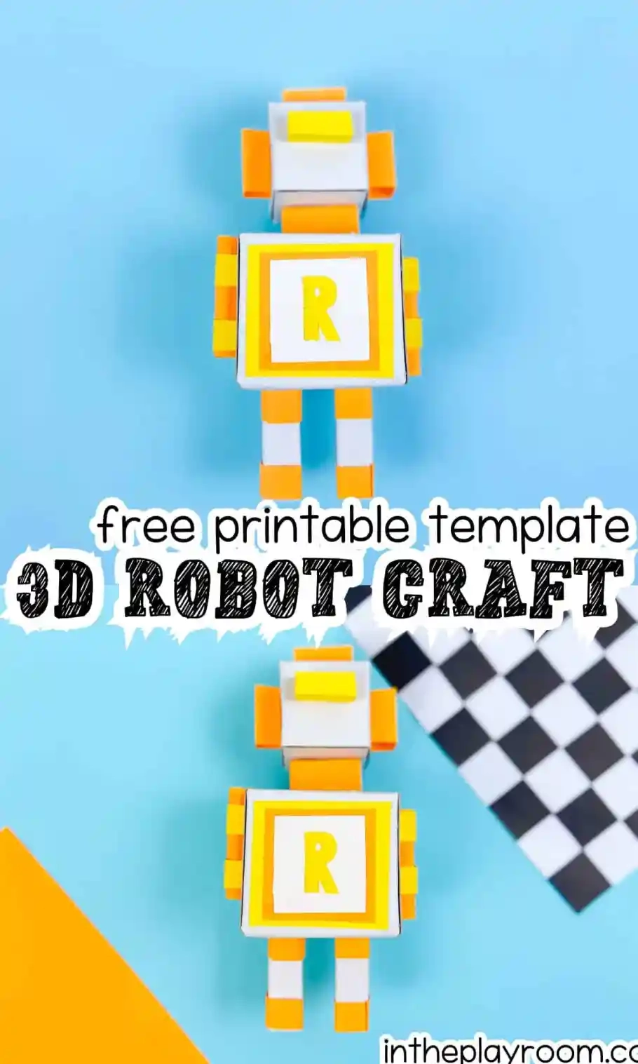 3D Robot Craft With Printable Template In The Playroom