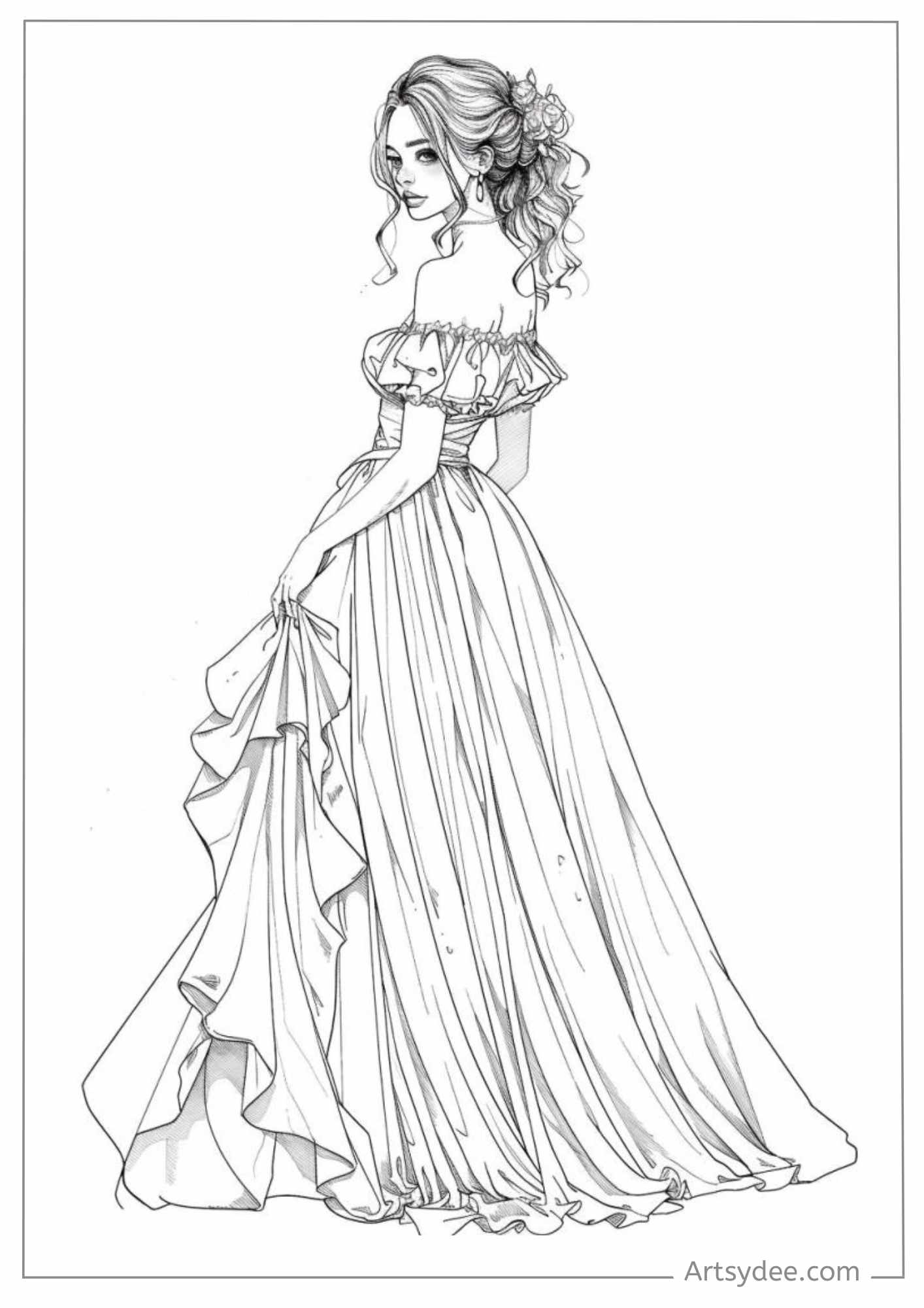 40 FREE Dress Coloring Pages Printable PDF Artsydee 