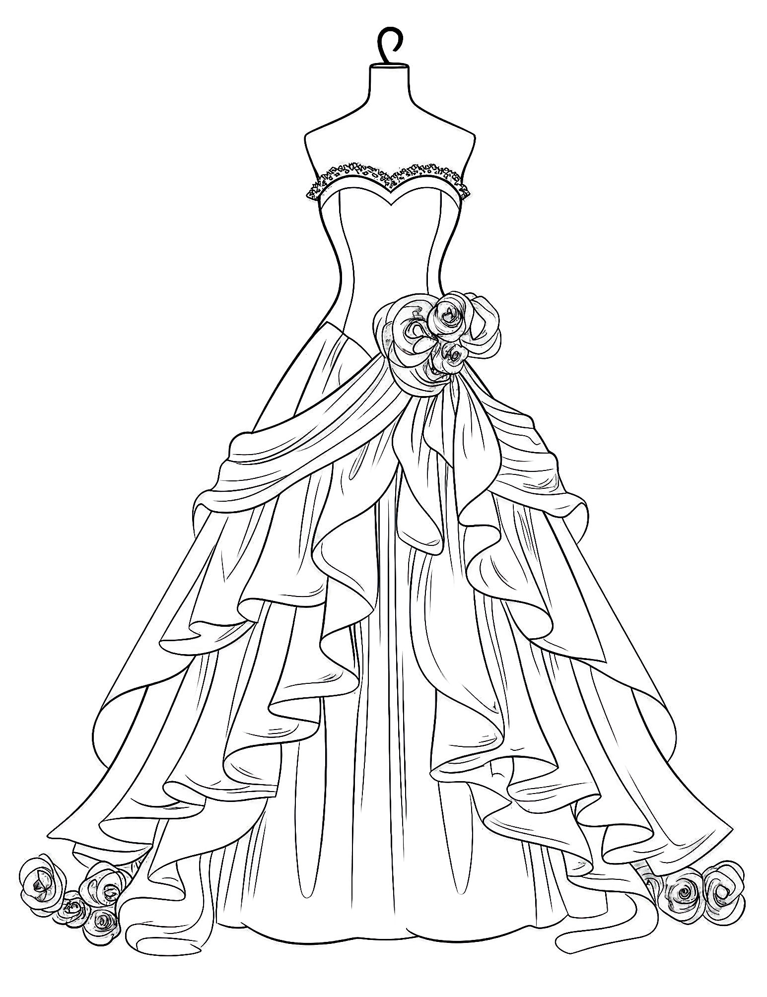 49 Stunning Dress Coloring Pages For Kids And Adults Our Mindful 