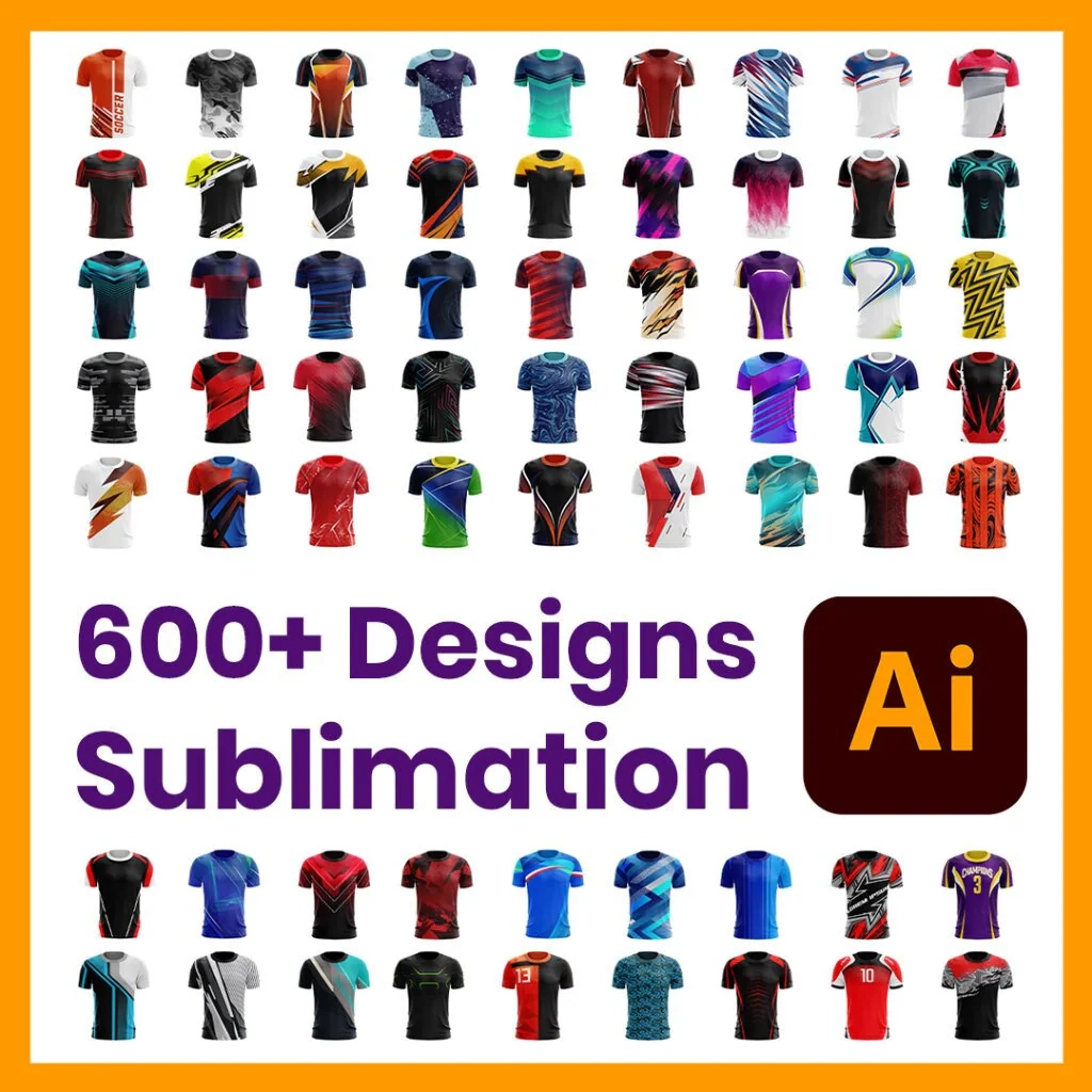 600 T Shirt Sublimationsdesigns Jersey Vorlagen F r Adobe 