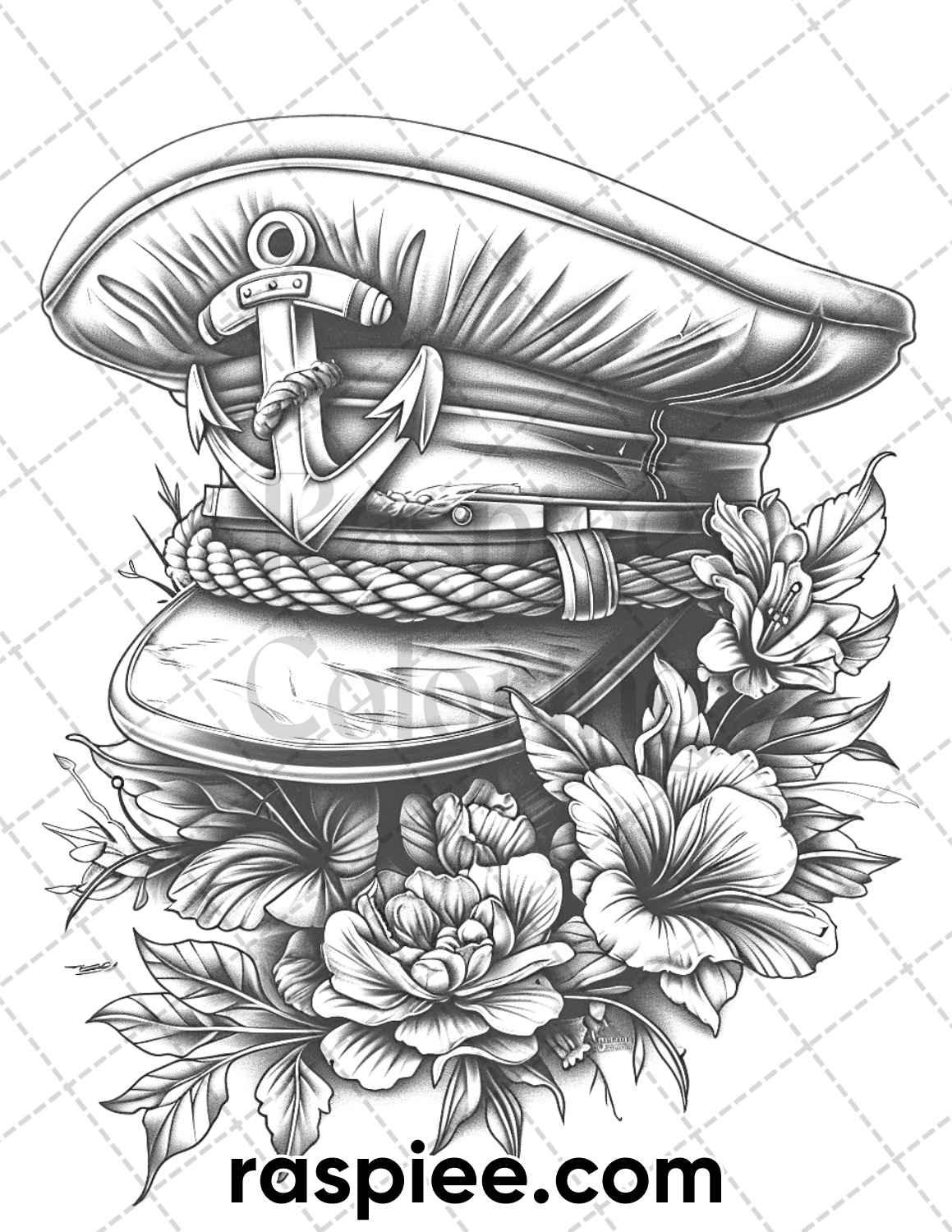 62 Classic American Tattoos Grayscale Adult Coloring Pages Printable PDF Instant Download