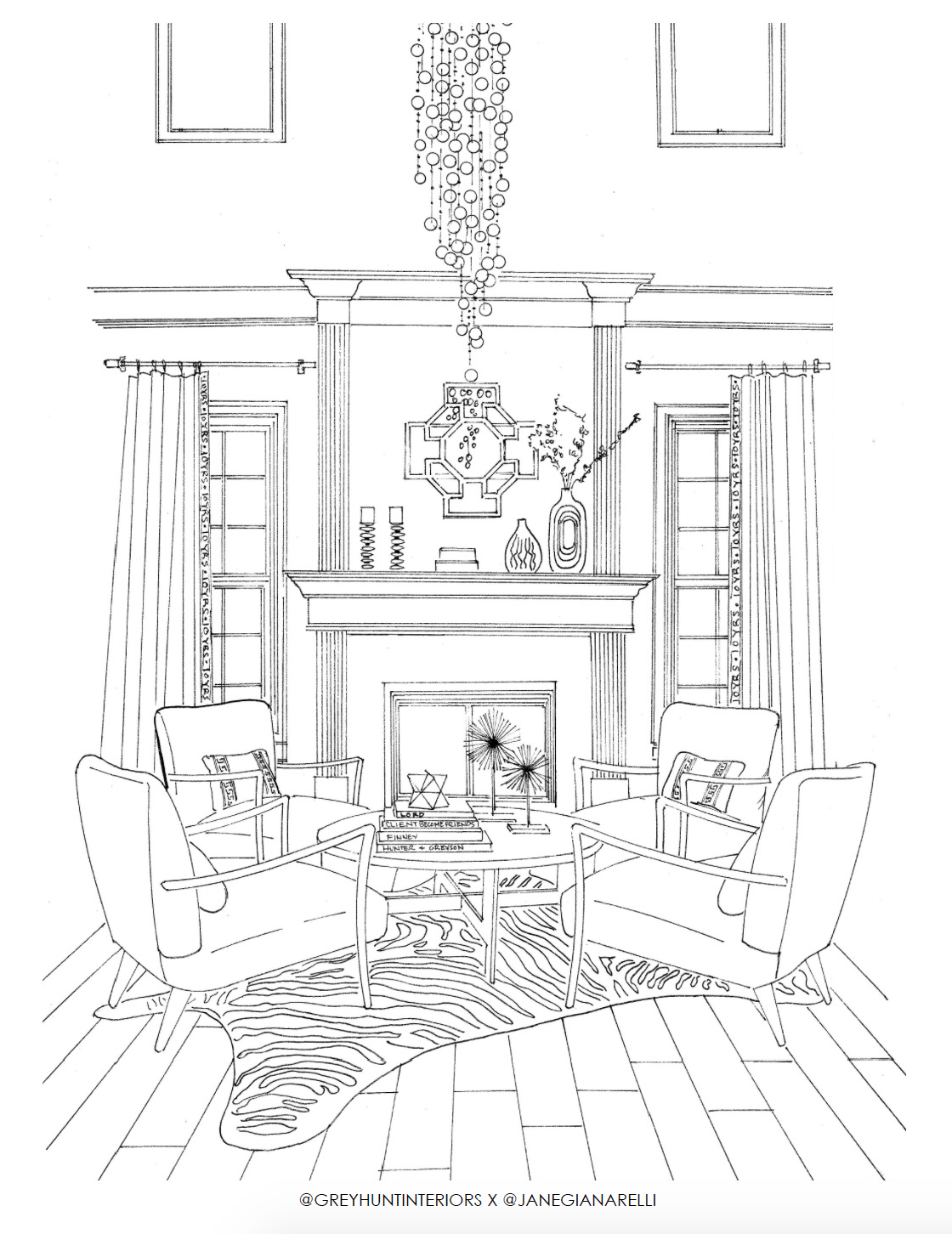 67 Interior Design Coloring Pages Ideas Architecture Drawing 