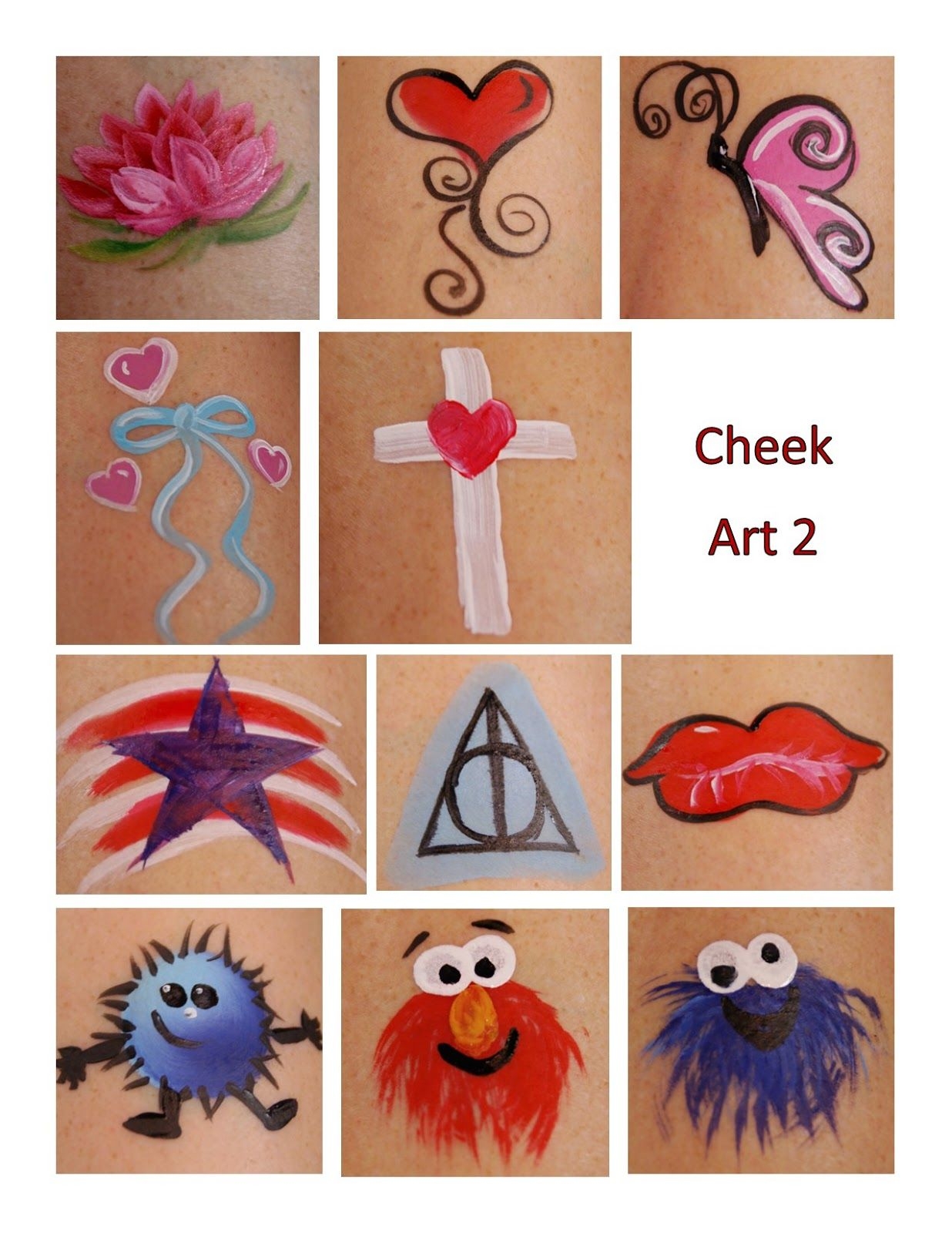 Cheek Simple Face Painting Designs Printable