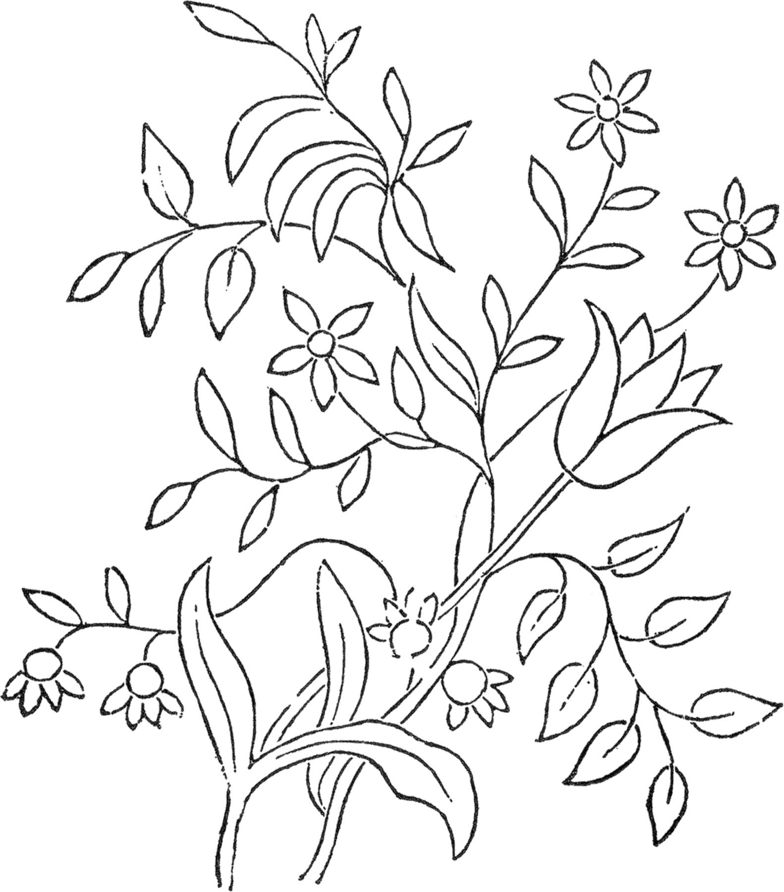 7 Printable Flower Embroidery Patterns The Graphics Fairy