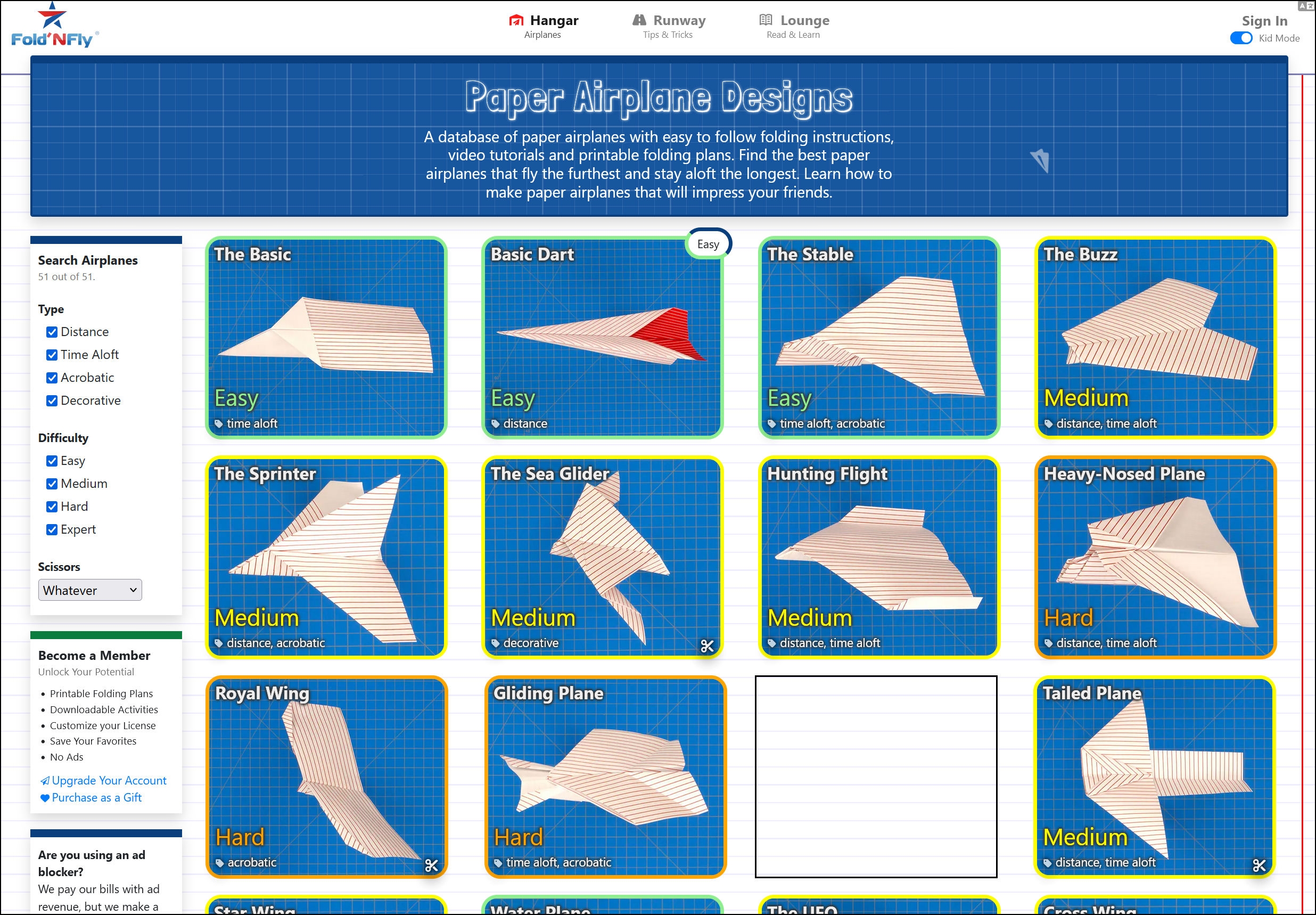 Printable Paper Airplane Designs