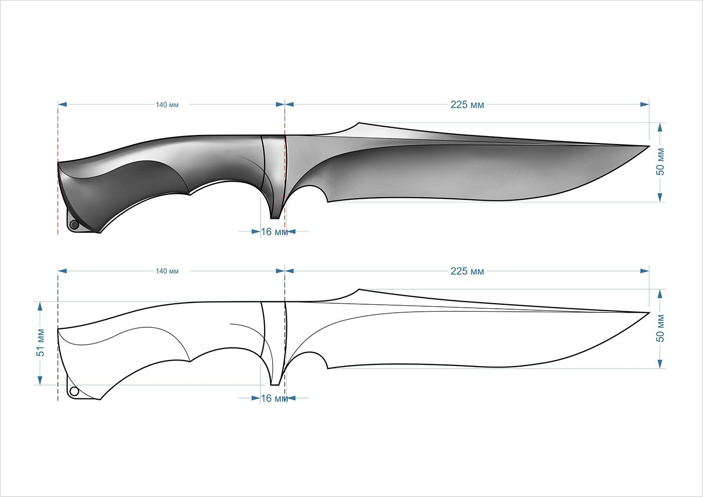 Printable Hunting Knife Blade Templates