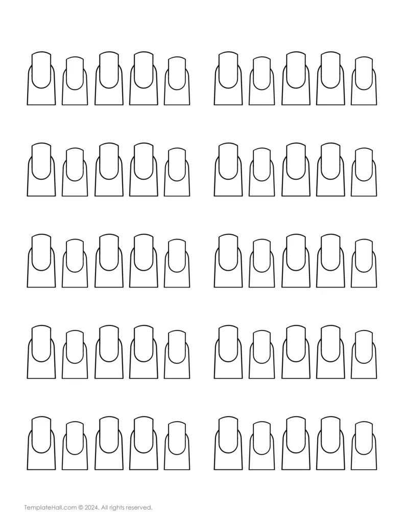 Printable Nail Art Design Practice Templates