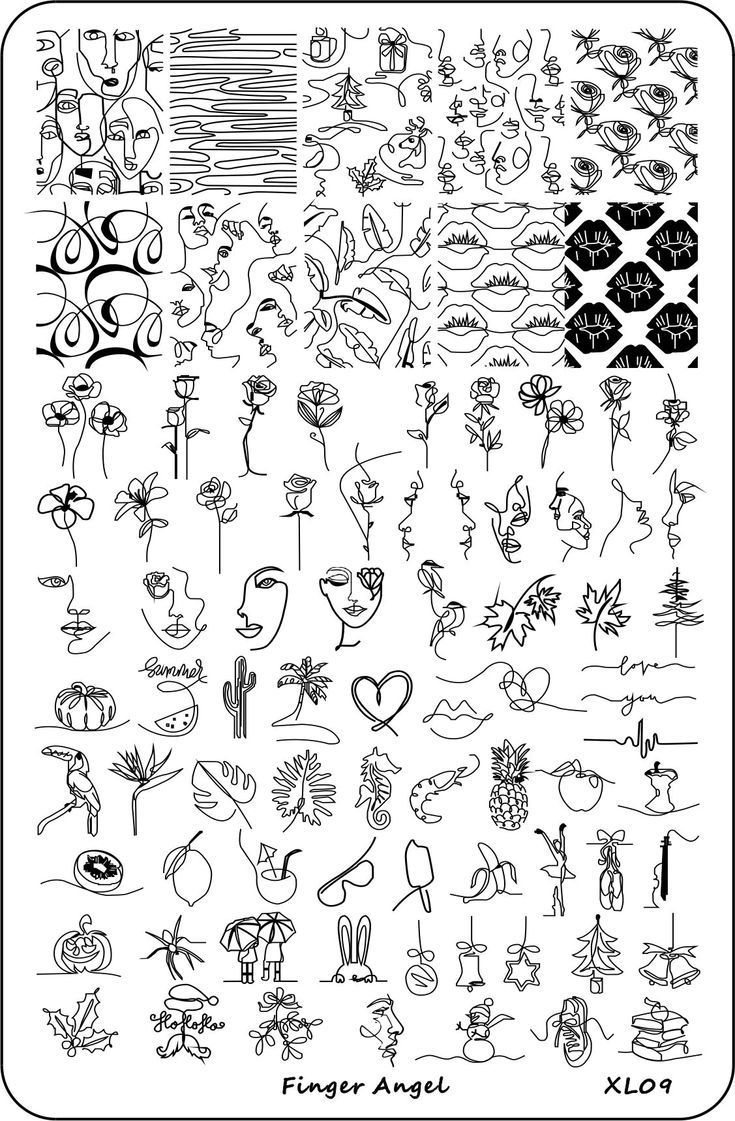 9 5X15 Abstract Woman Face Nail Stamping Plates Image Painting 9 5X15 Abstract Woman Face Nail Stamping Plates Image Painting