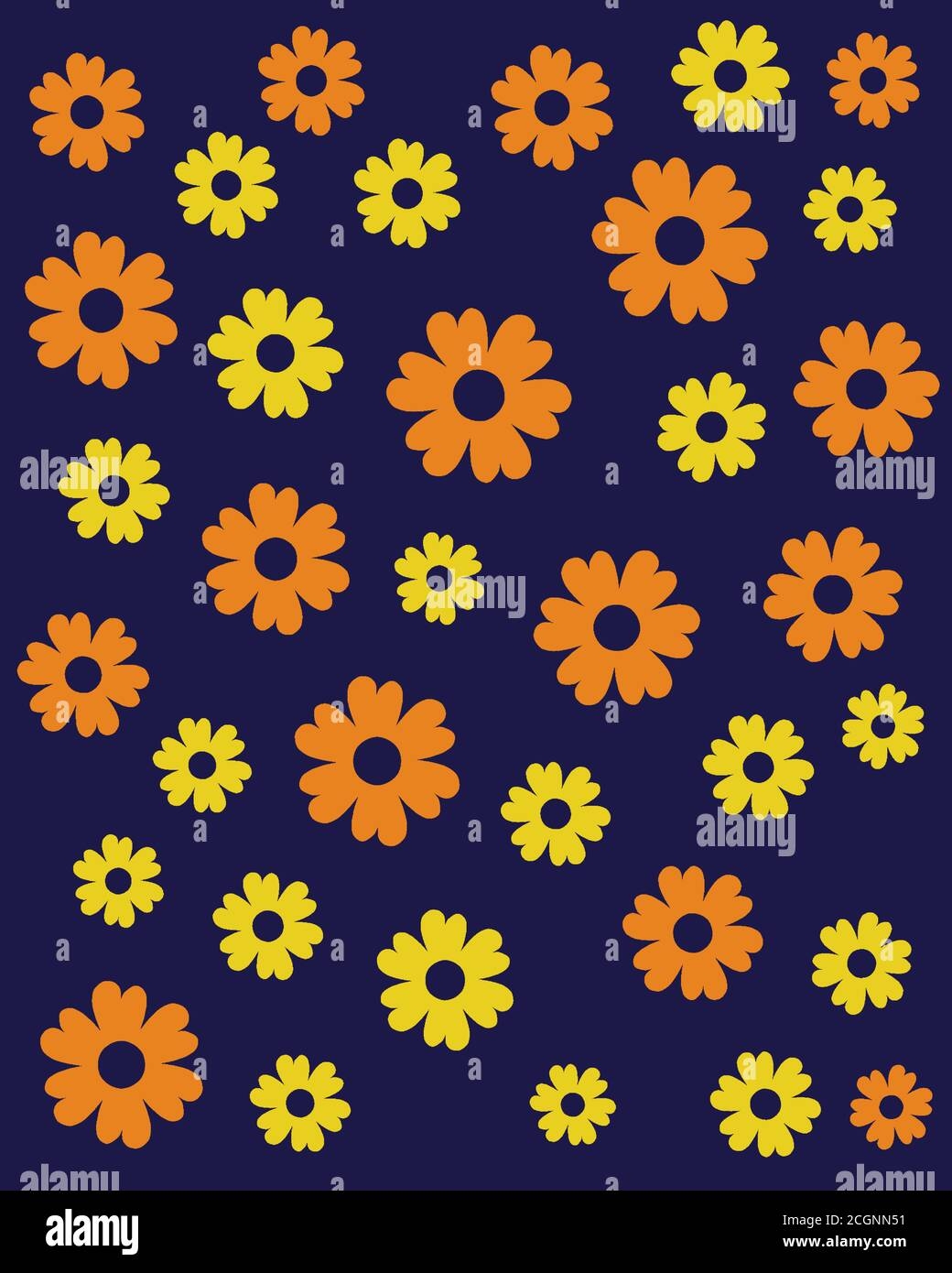 A Printable Seamless Colourful Flower Design Pattern Isolated On 