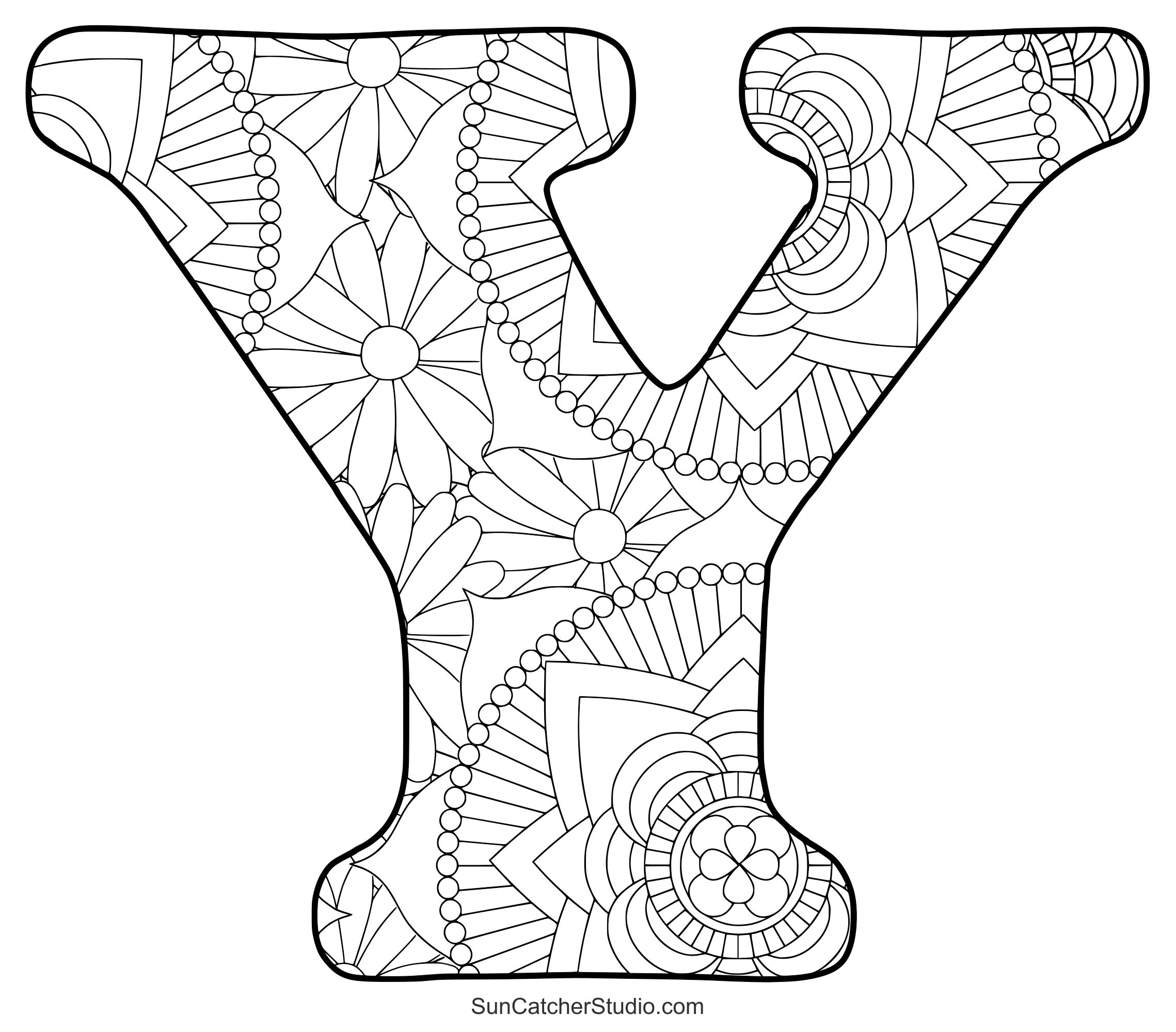 Printable Letters With Design For Coloring