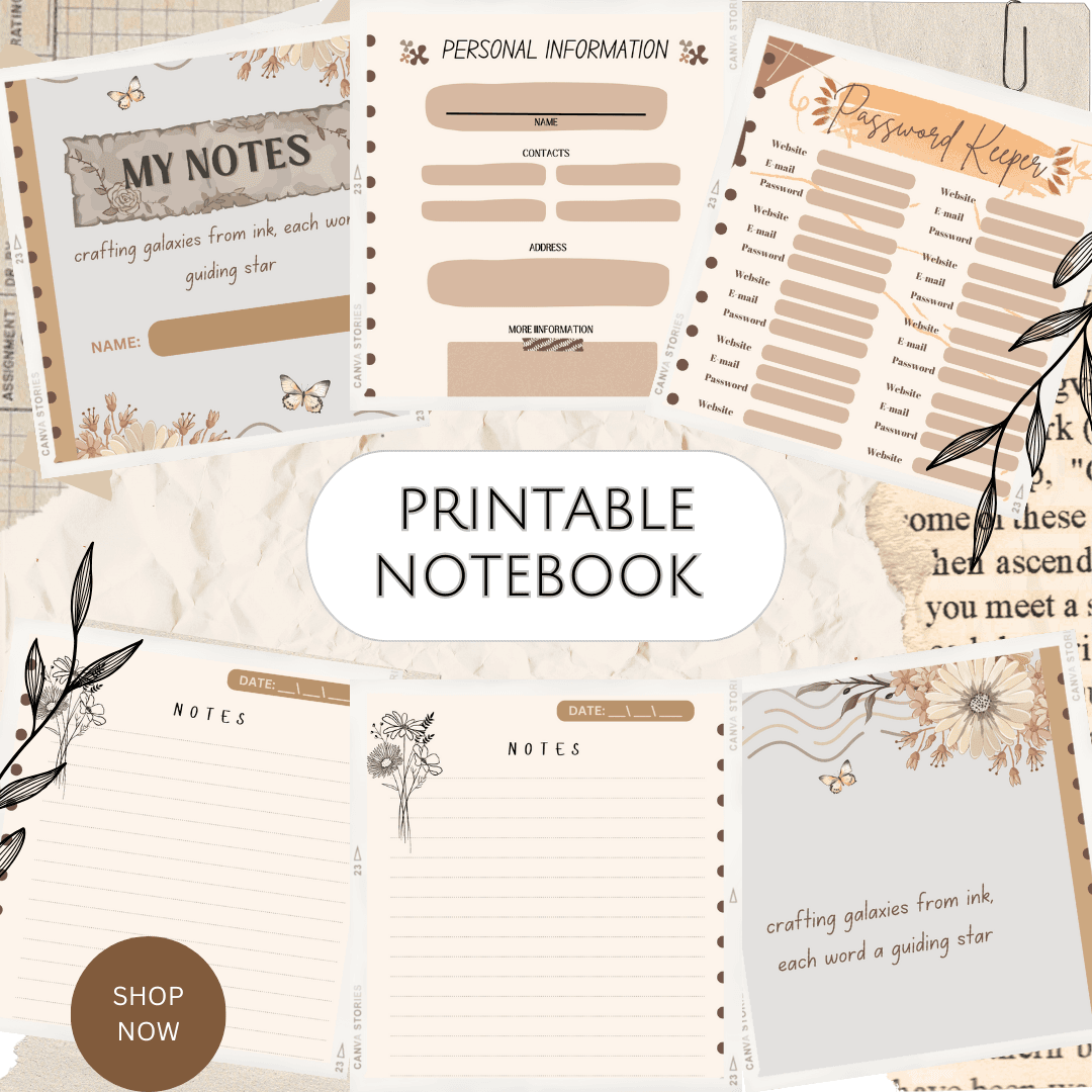 AESTHETIC PRINTABLE NOTEBOOK By Milsdigishop Raket PH