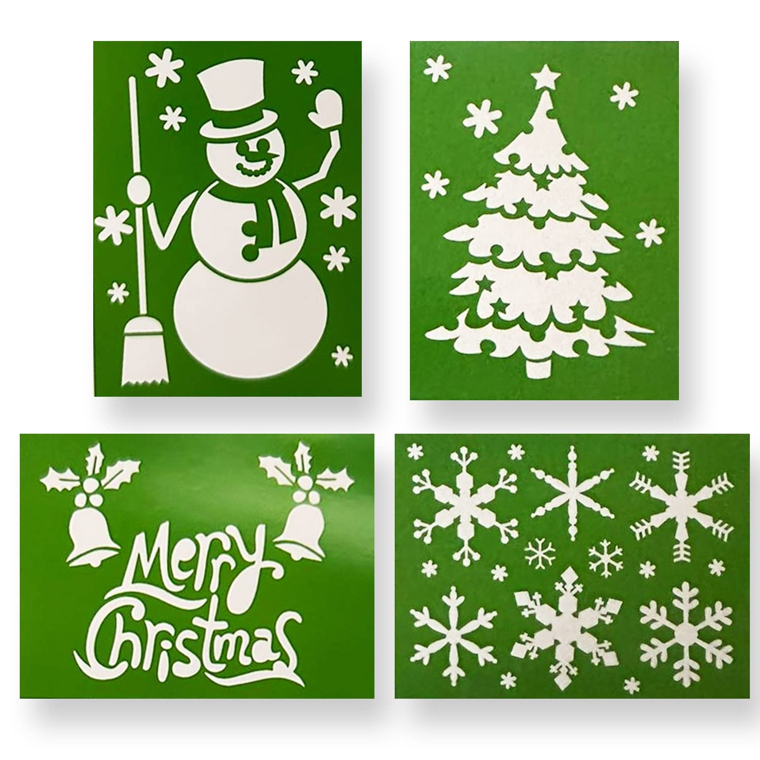 AKH Christmas Window Stencil 4 Pieces 28 5 X 21 Cm Spray 