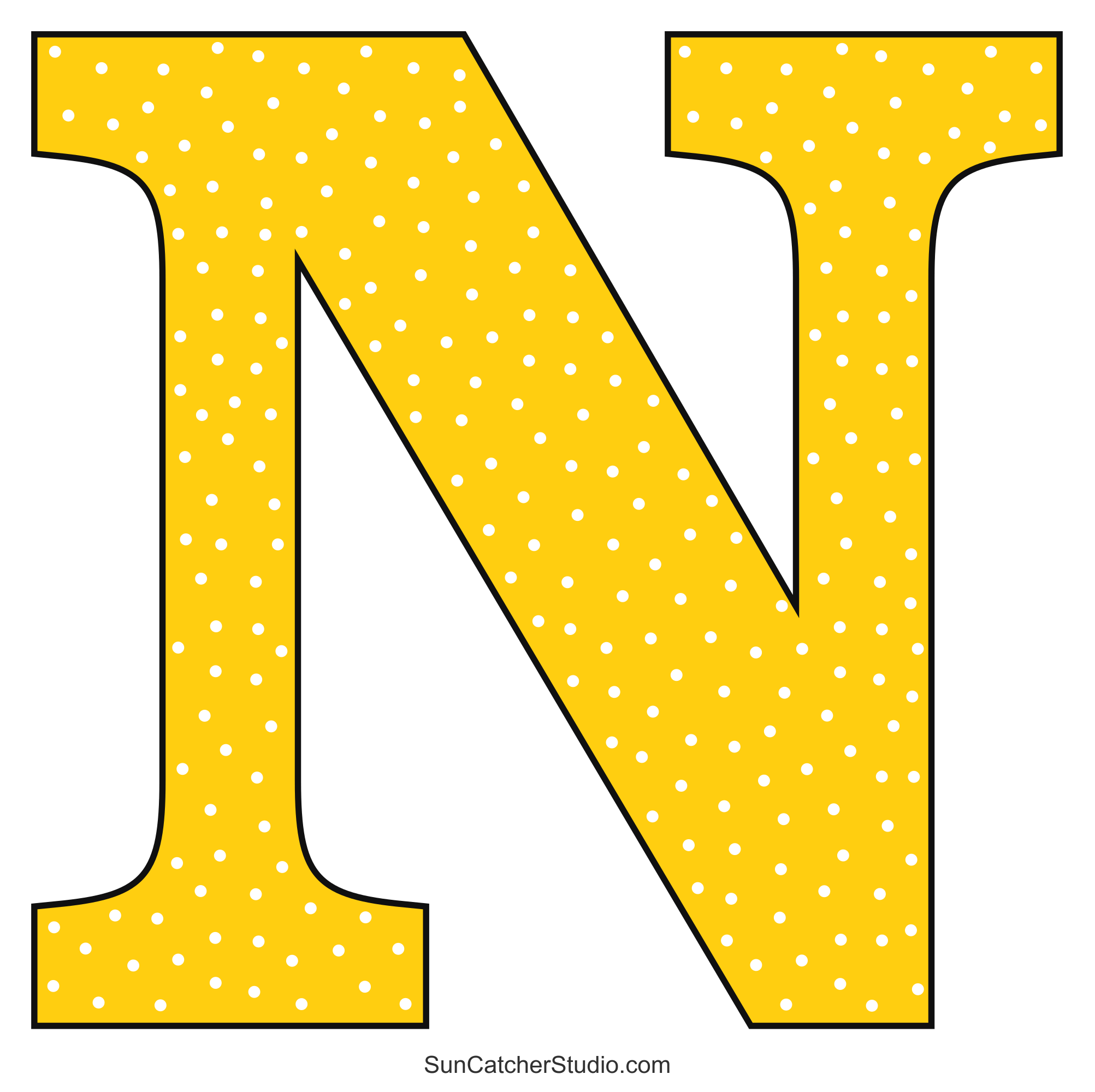 Alphabet Letters And Numbers With A Colorful Polka Dot Design 