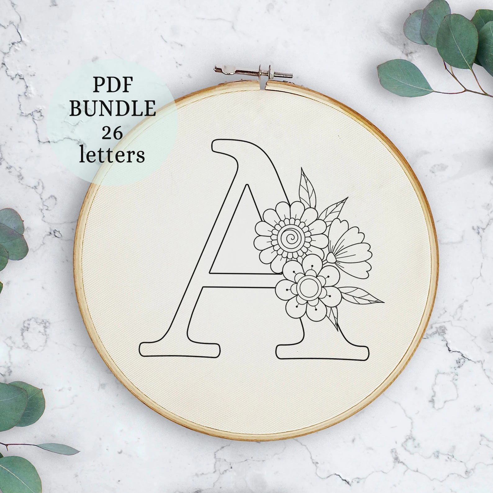 Alphabet Letters Embroidery Bundle Hand Embroidery Patterns 