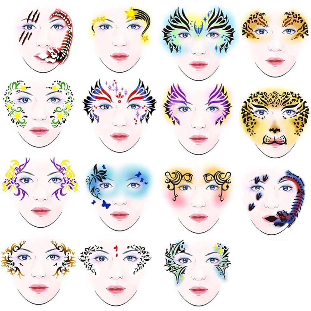Animal Print Face Paint Template Cartoon Face Tattoo Body Painting 
