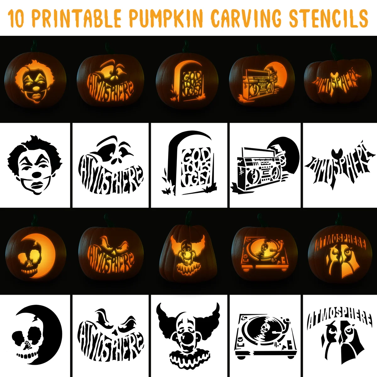 Atmosphere Printable Pumpkin Carving Stencils Rhymesayers 