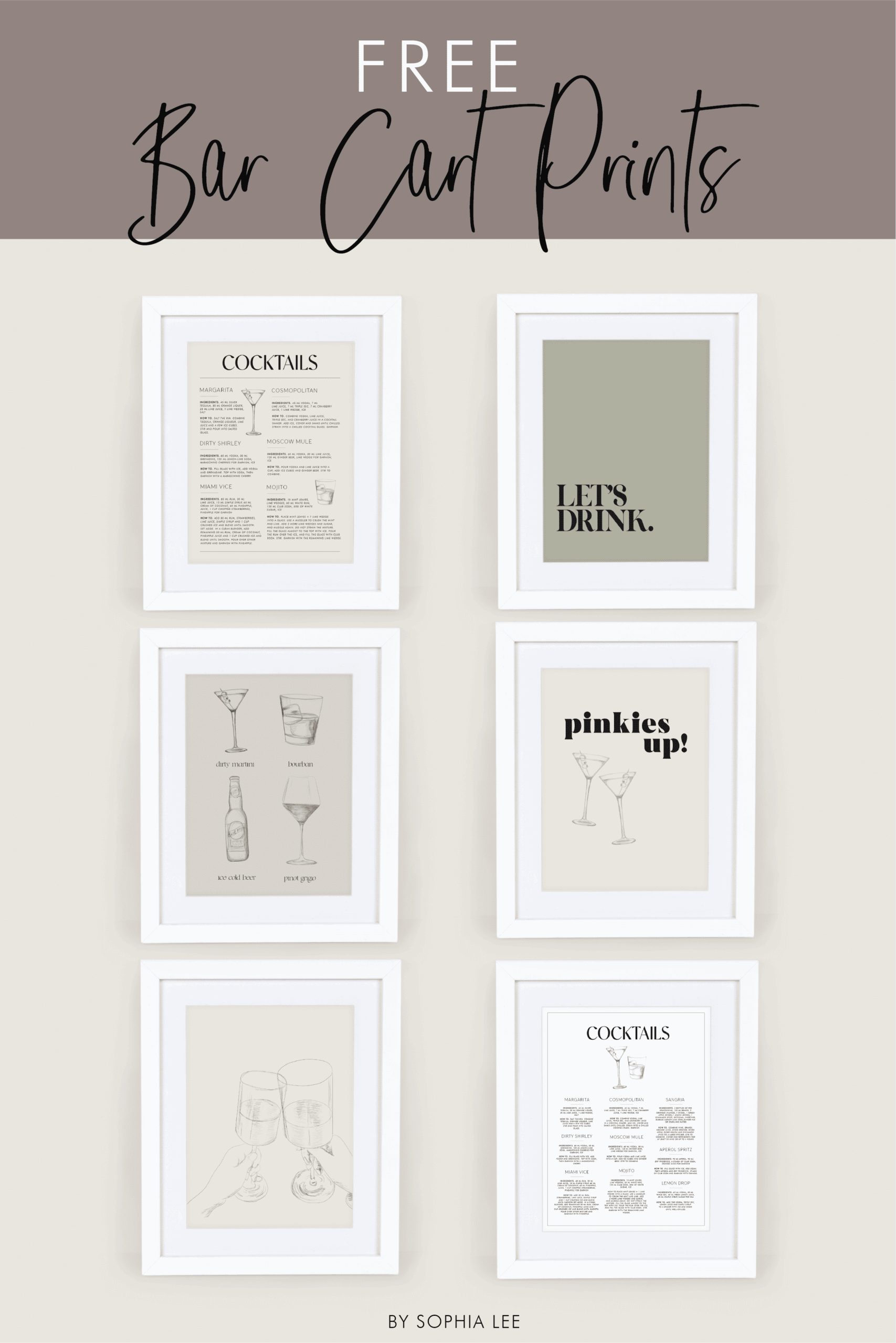 BAR CART ART 6 Free Bar Cart Printables We re Obsessing Over 