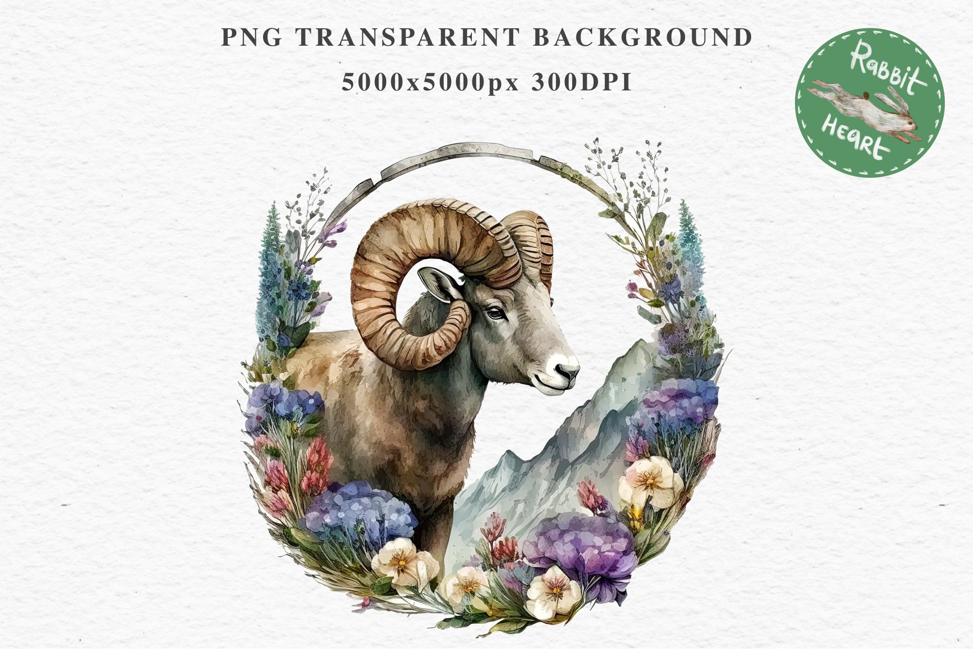 Bighorn Sheep Farm Animals Clipart PNG Scrapbooking Nursery