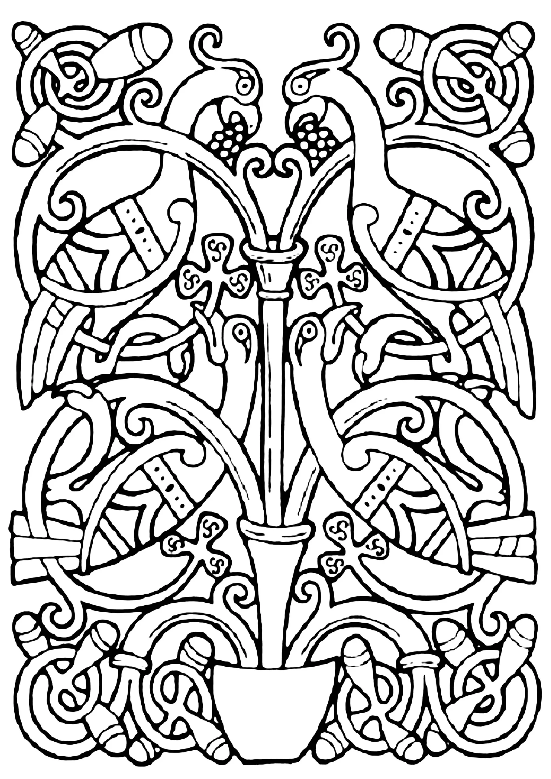 Birds Celtic Art Style Celtic Art Coloring Pages