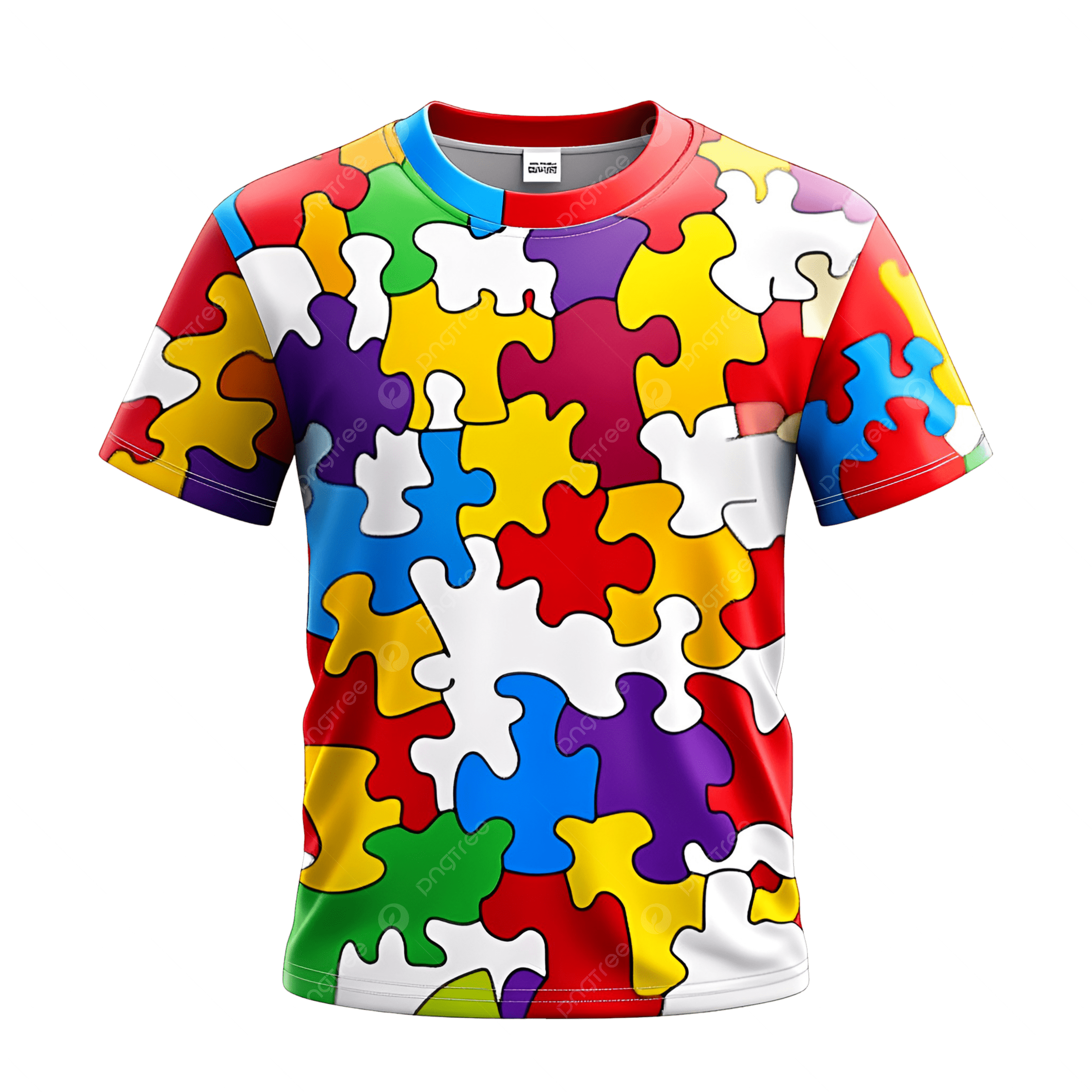 Black Autism Awareness T Shirt With Vibrant Puzzle Piece Design 