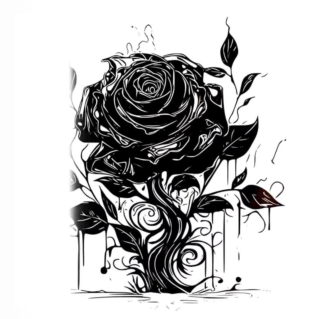 Printable Rose Tattoo Designs