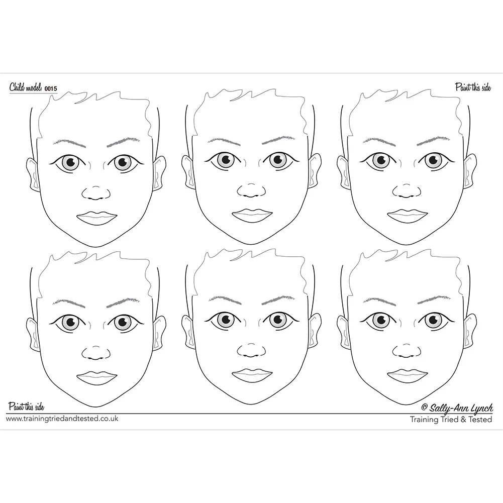 Blank Face PDF Practice Sheets Face Paints amp More Facepaint