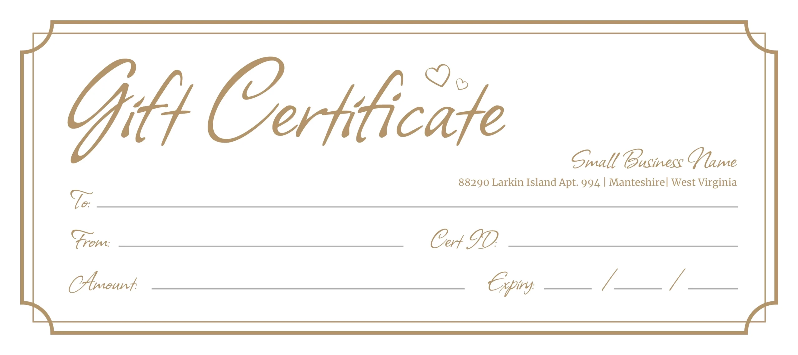 Printable Gift Certificate Template Pdf