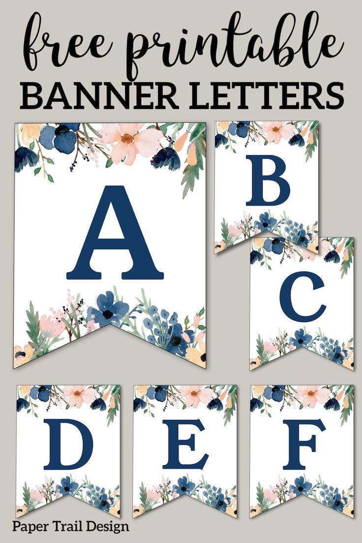 blue amp pink floral banner letters free printable paper trail design
