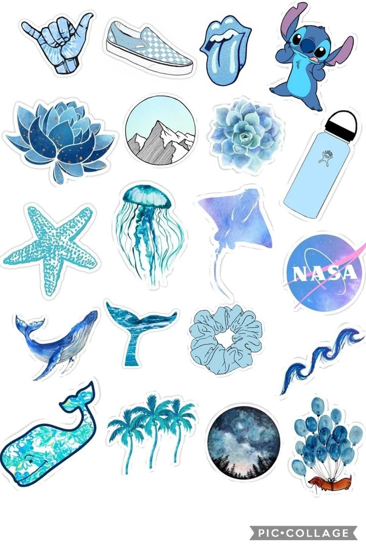 Blue Stickers Printable And Cute
