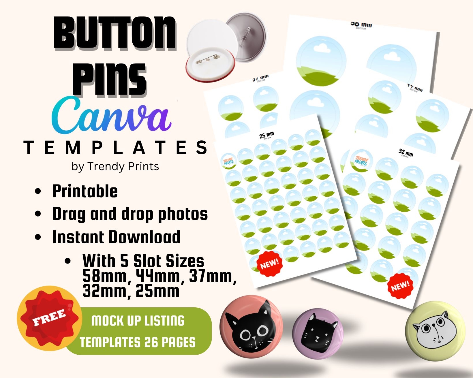 Button Templates Free Printable