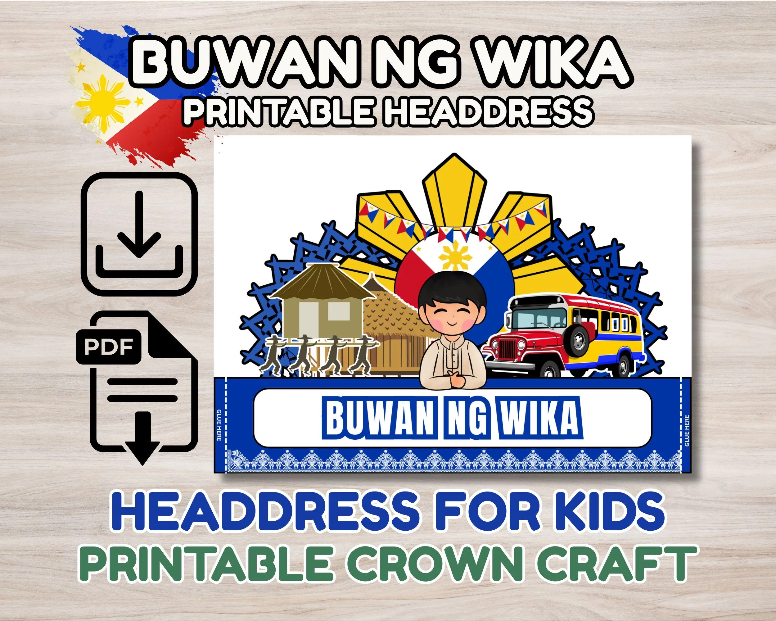 Buwan Ng Wika Headdress Filipino Cultural Crown Printable PDF 