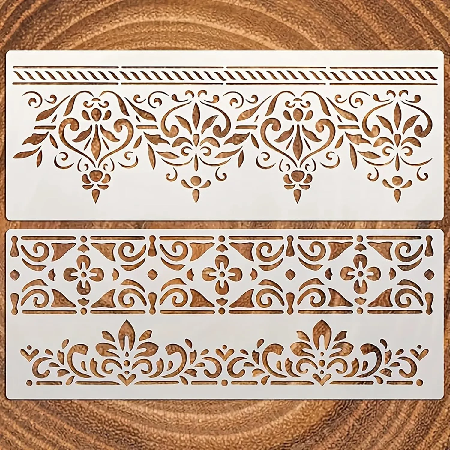 Buy 2 Pcs Border Stencil Template For Brocade Wall Painting On 