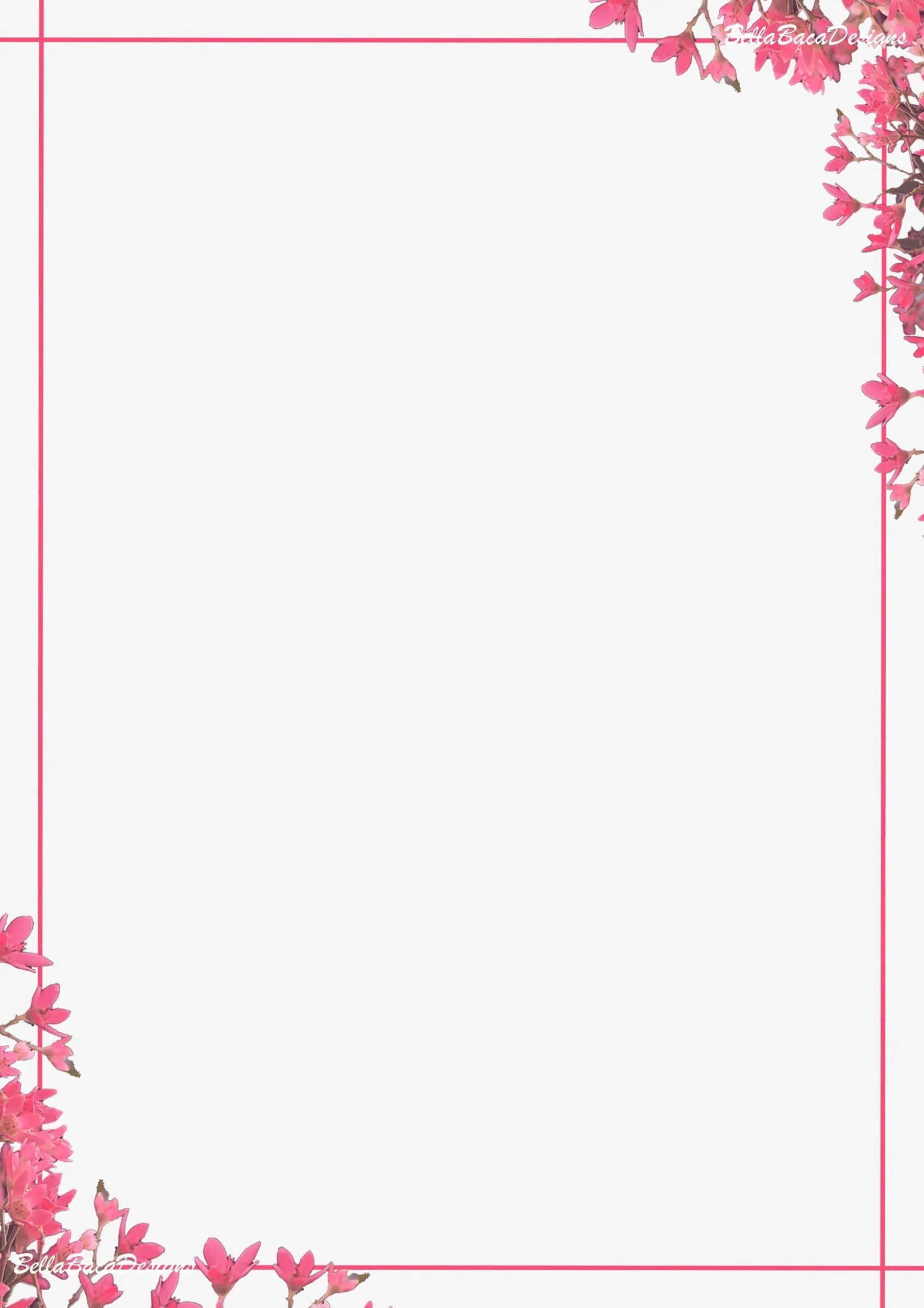 Buy Printable Pretty In Pink Floral Flower Page Border And Page 