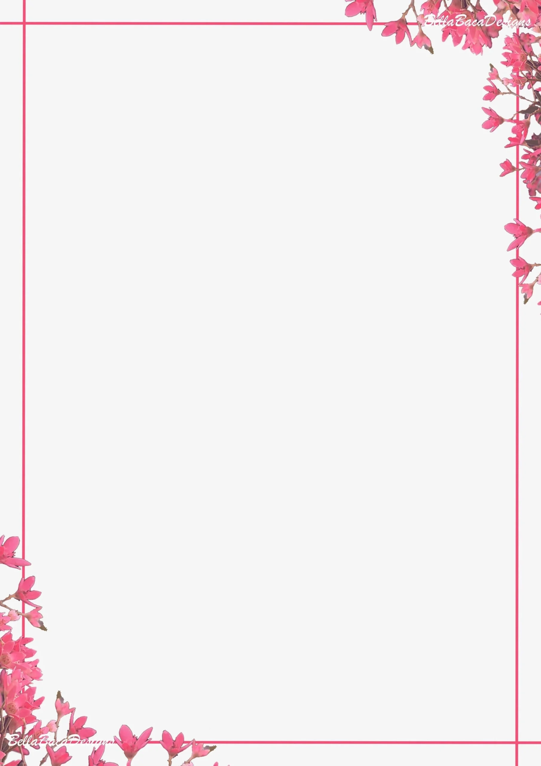 Buy Printable Pretty In Pink Floral Flower Page Border And Page 
