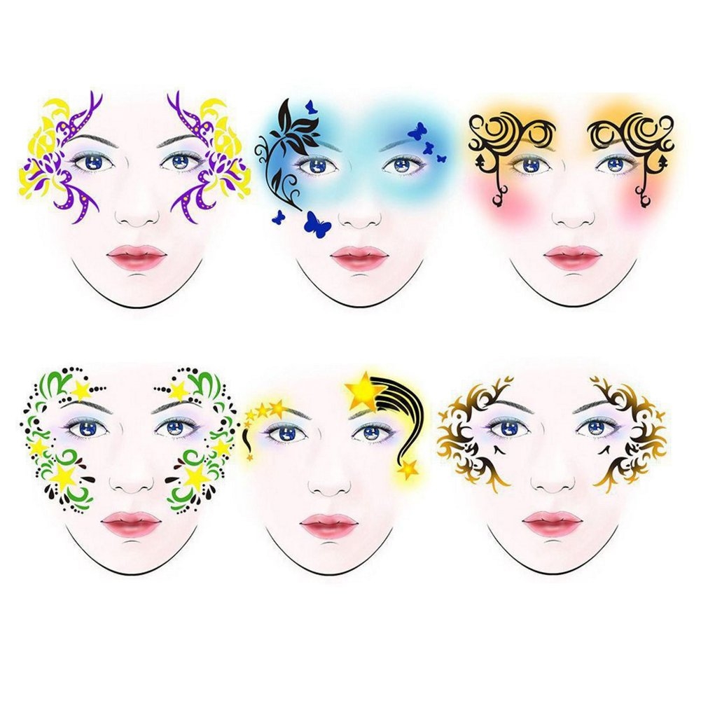 Buy SoarUp Face Paint Stencils 7styles set Reusable Body Painting Template Flower Butterfly Facial Design Perfect For Parties Christmas Halloween 