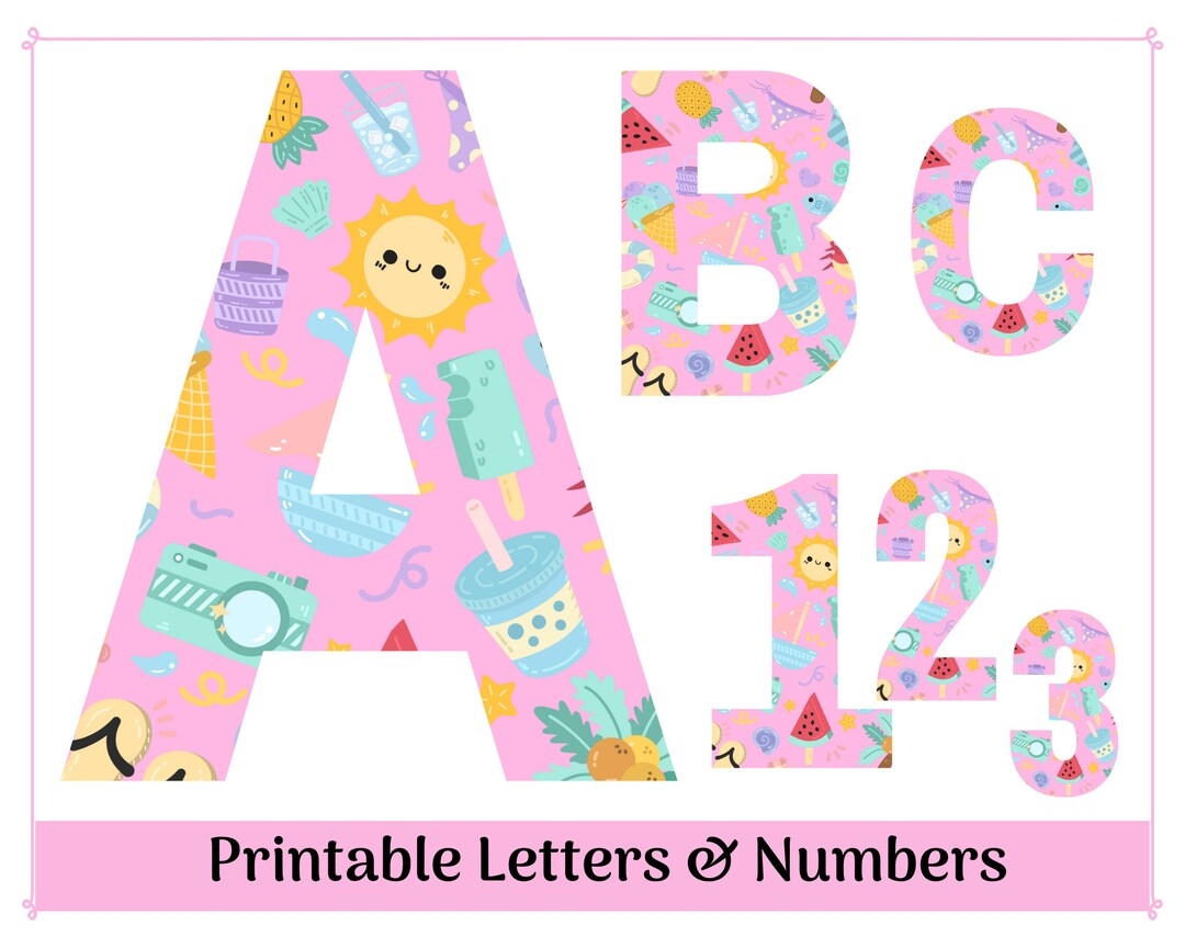 Buy Summer Alphabet Clip Art Letters A Z Printable amp Resizable Letters Banner Bulletin Scrapbooking Sublimation Letters Online In India 