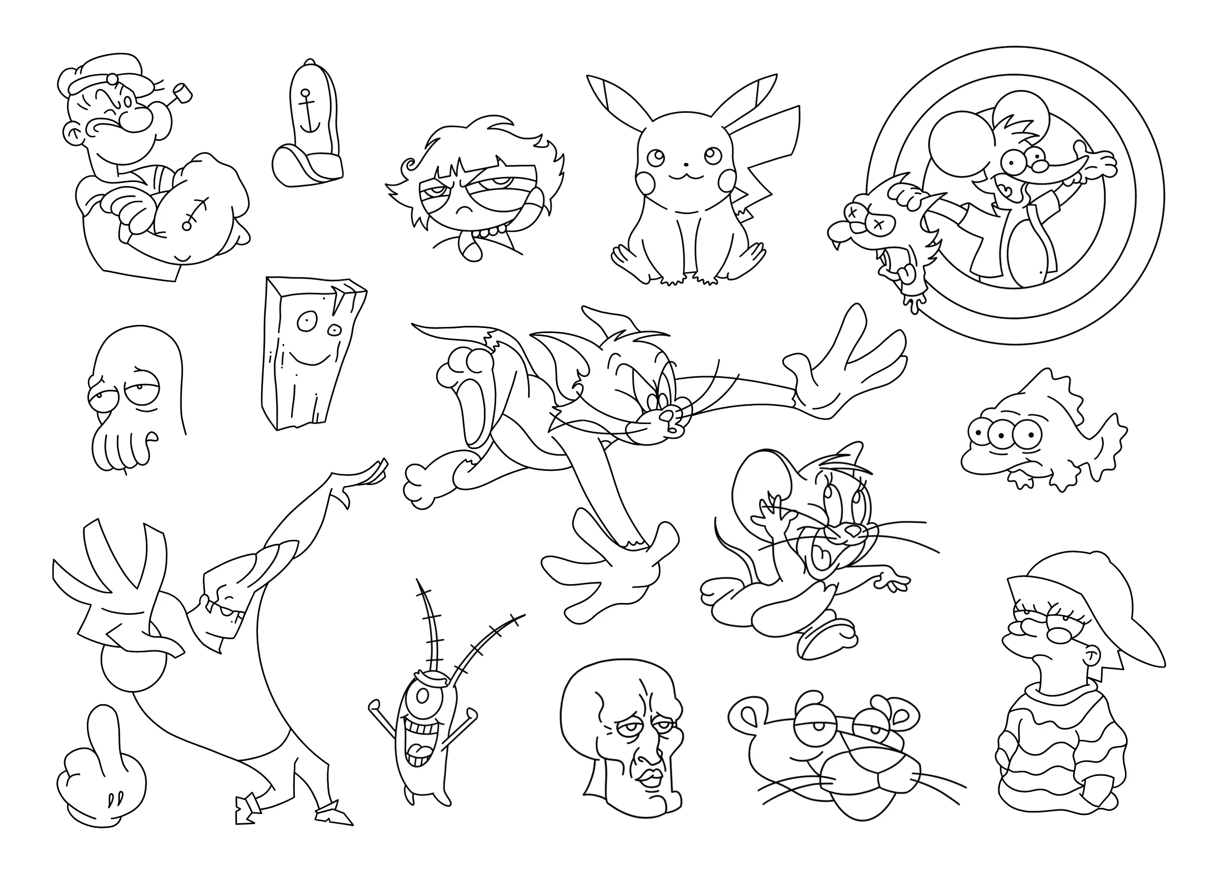 Cartoons Stencils Ready to use Pre Printed Handpoke Tattoo 