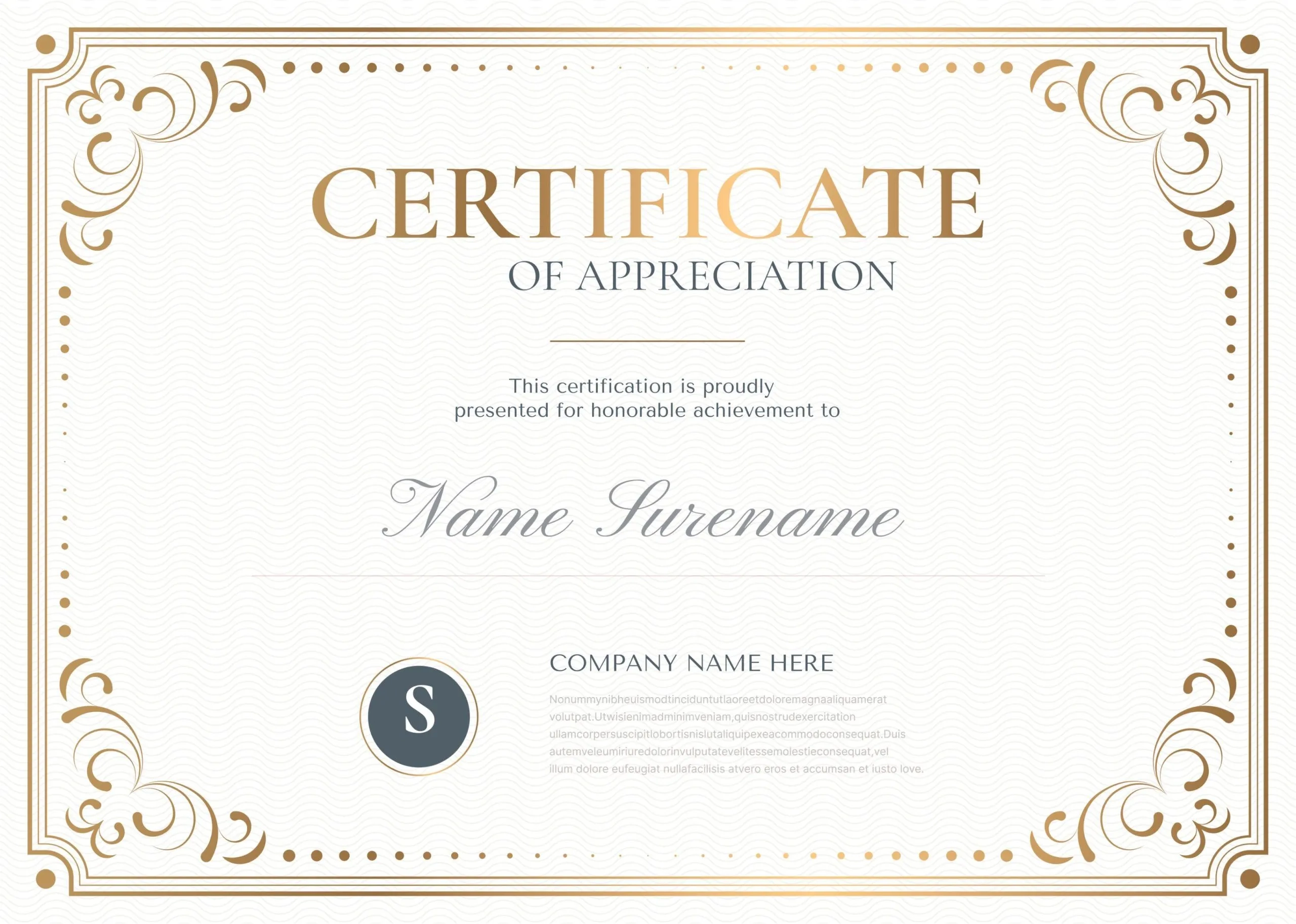 Certificate Of Appreciation Examples 23 Free amp Editable 