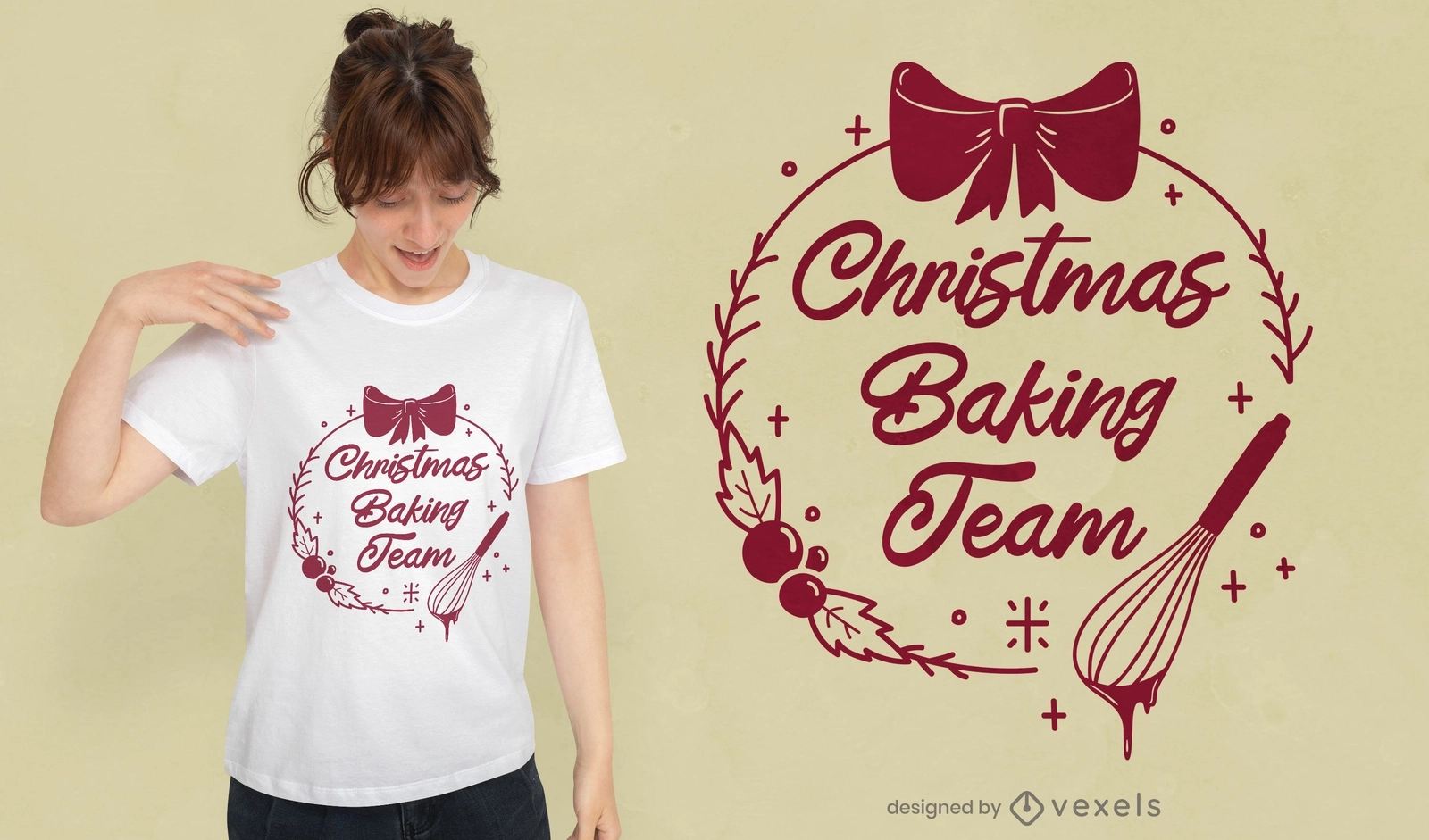 Christmas Holiday Baking Badge T shirt Design Vector Download