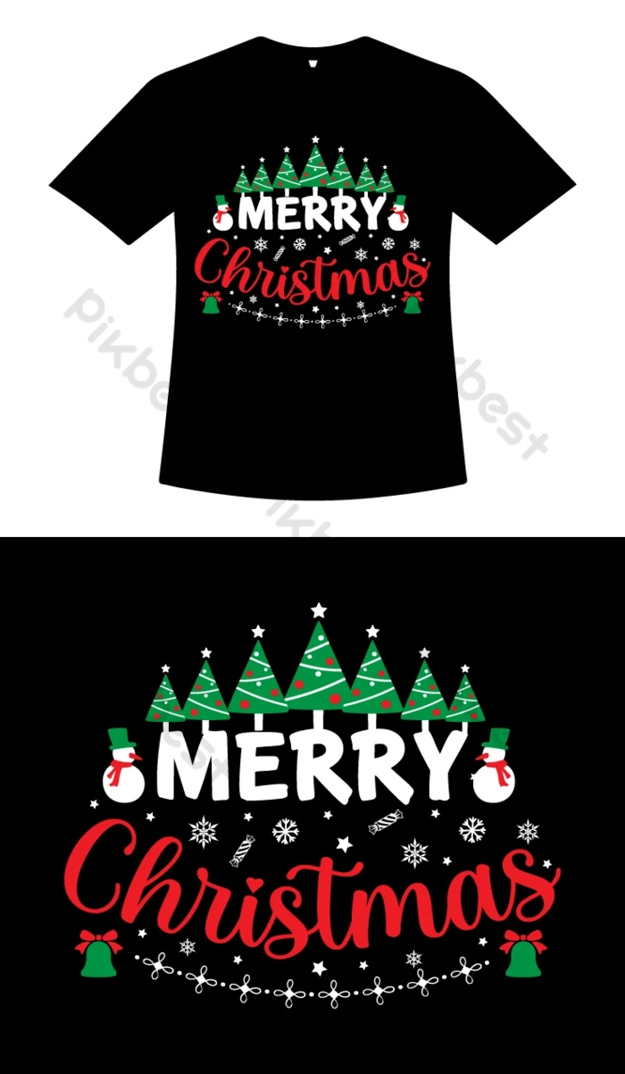 Christmas Typography T Shirt Design AI Free Download Pikbest
