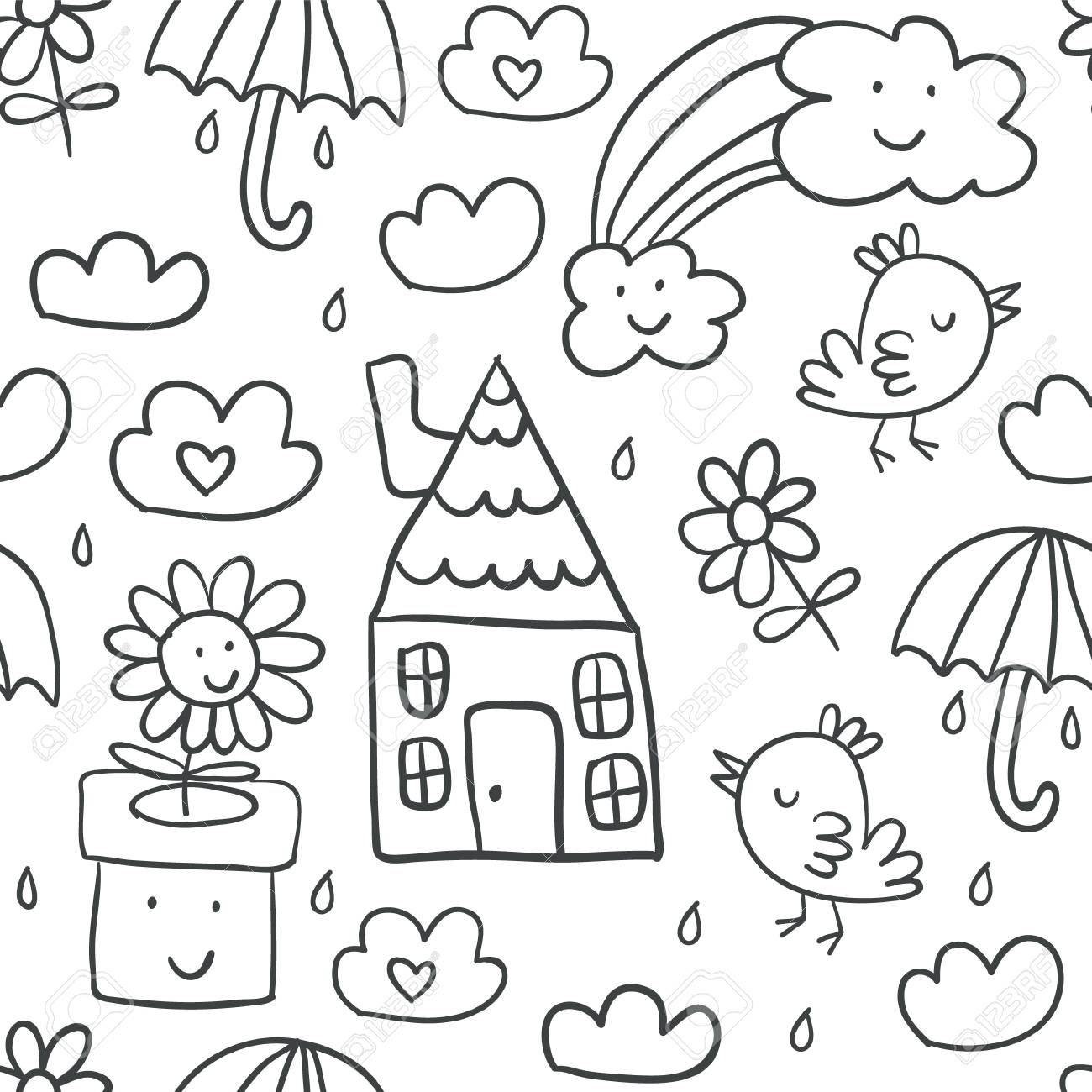Collection Of Cute Children s Drawings Of Kids Animals Nature 